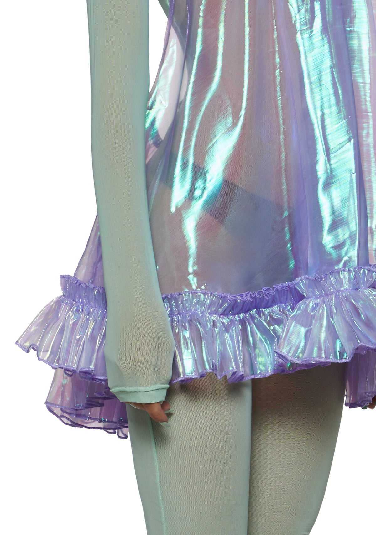 Retro Alien Girl Bodysuit Costume - Light Blue