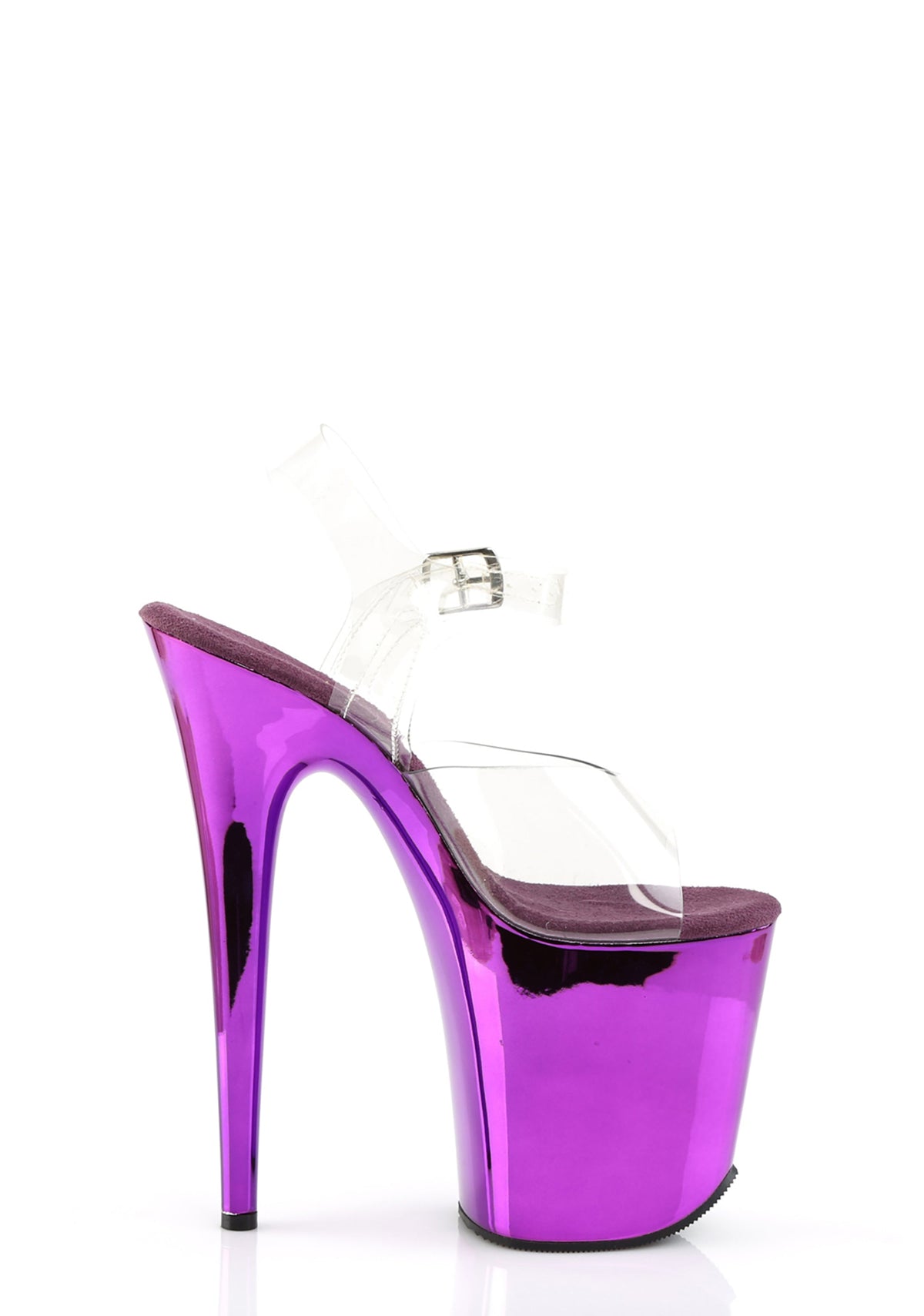 Flamingo-808 Platform Ankle Strap Sandals-Purple Chrome