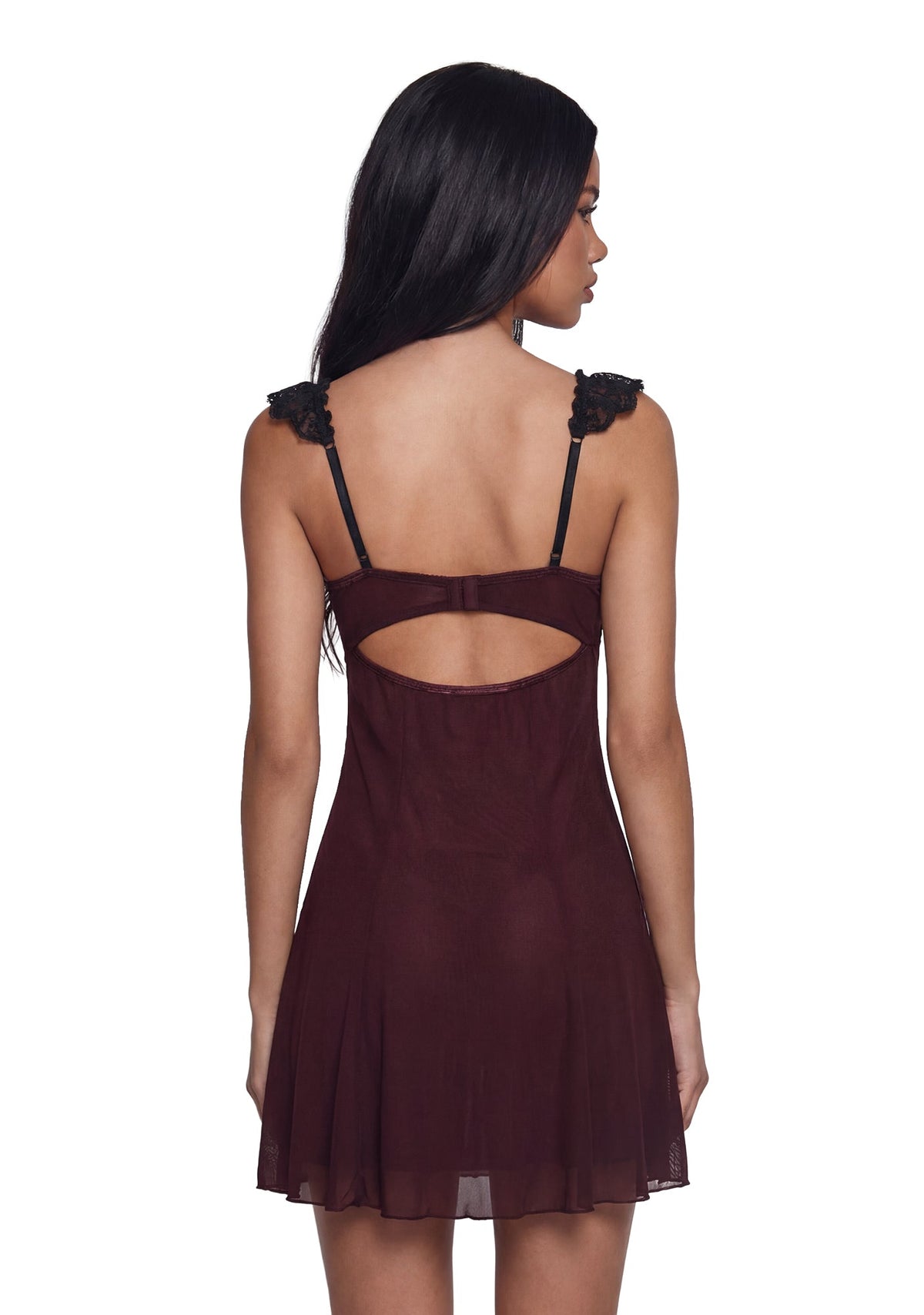 Double Date Mini Dress - Dark Red