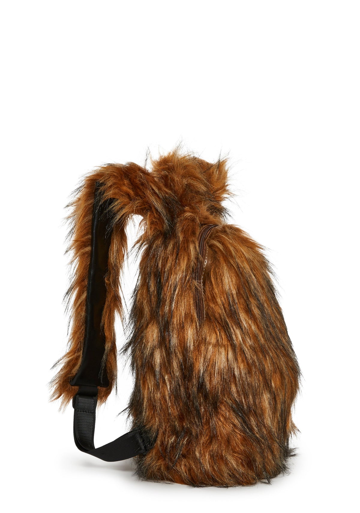 Rosy Roam Faux Fur Backpack - Brown