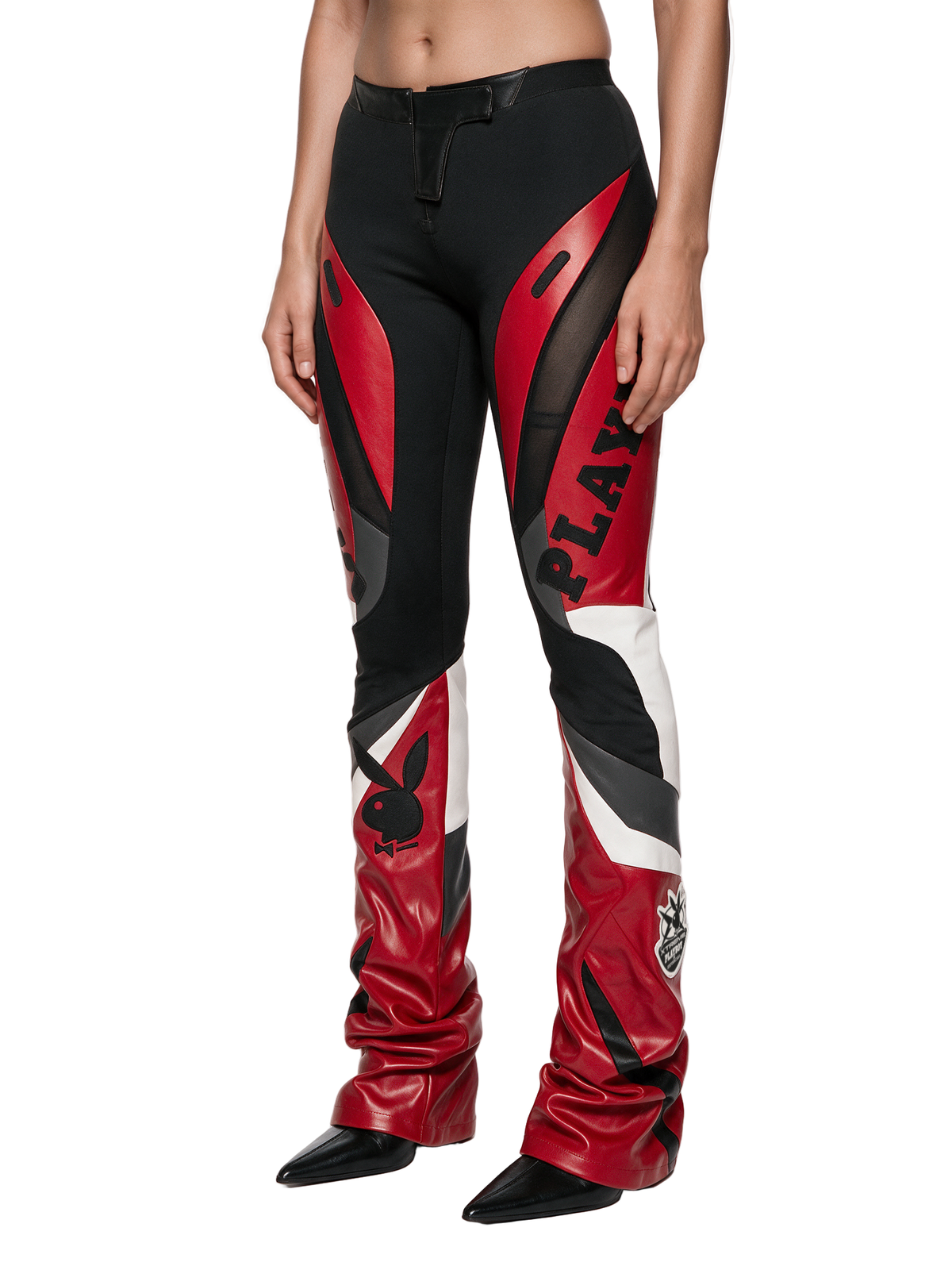 Playboy Moto Mesh Pants - Red
