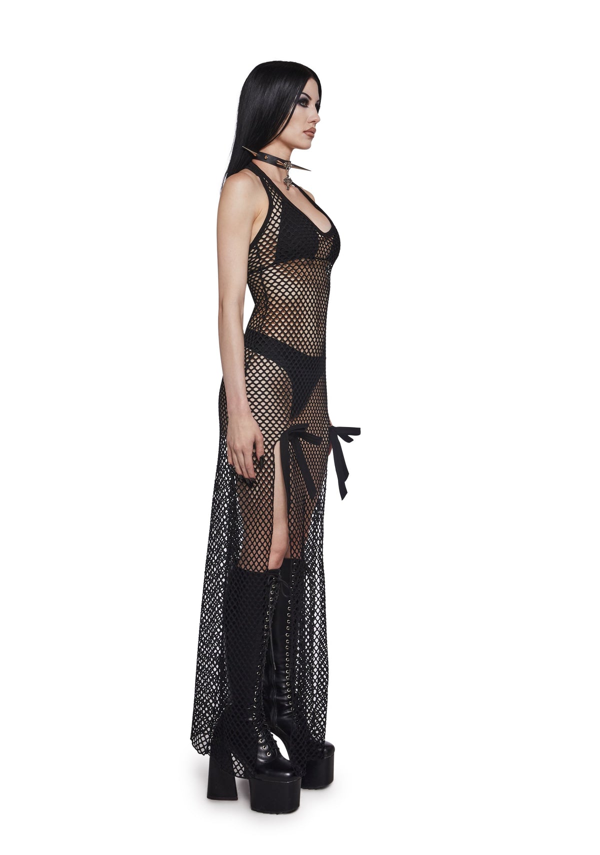 Romantic Rebel Maxi Dress - Fishnet