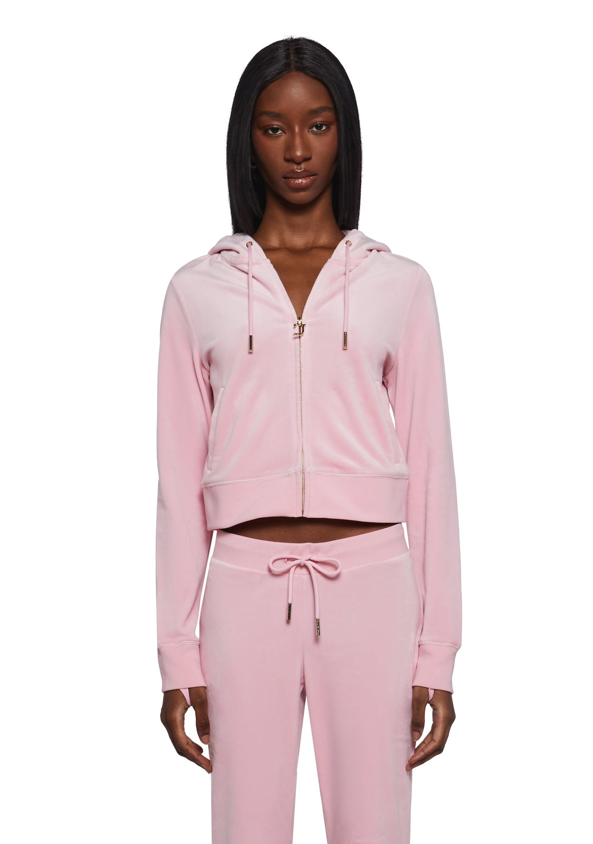 OG Big Bling Velour Hoodie - Pink