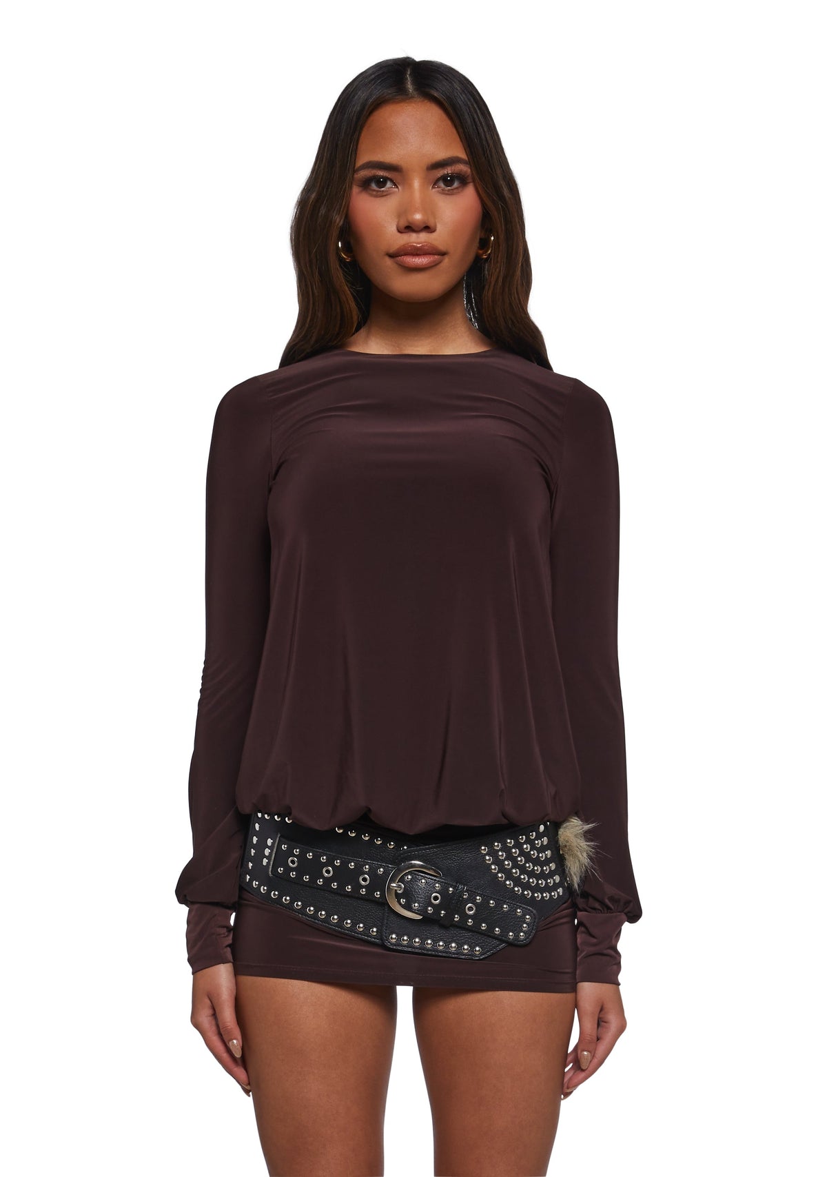 Class Clique Long Sleeve Dress - Brown