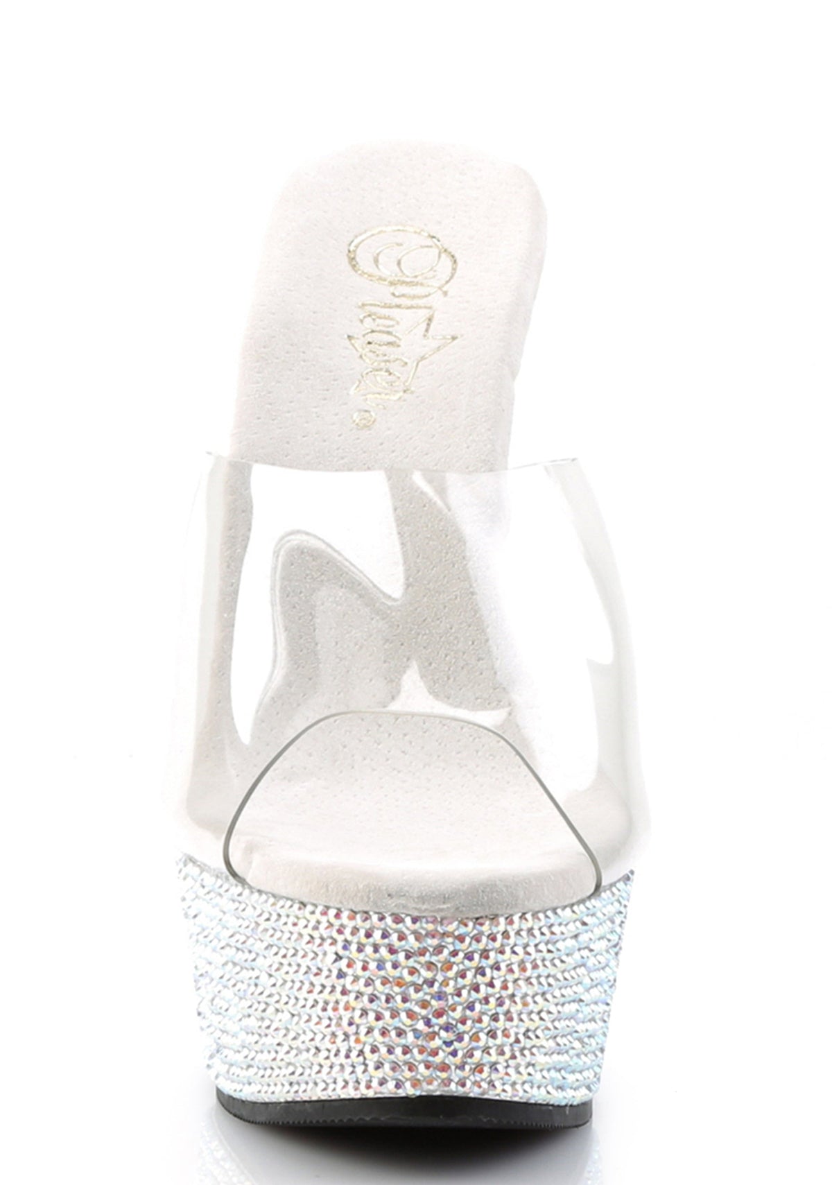Bejeweled-601DM Platform Slides-Silver