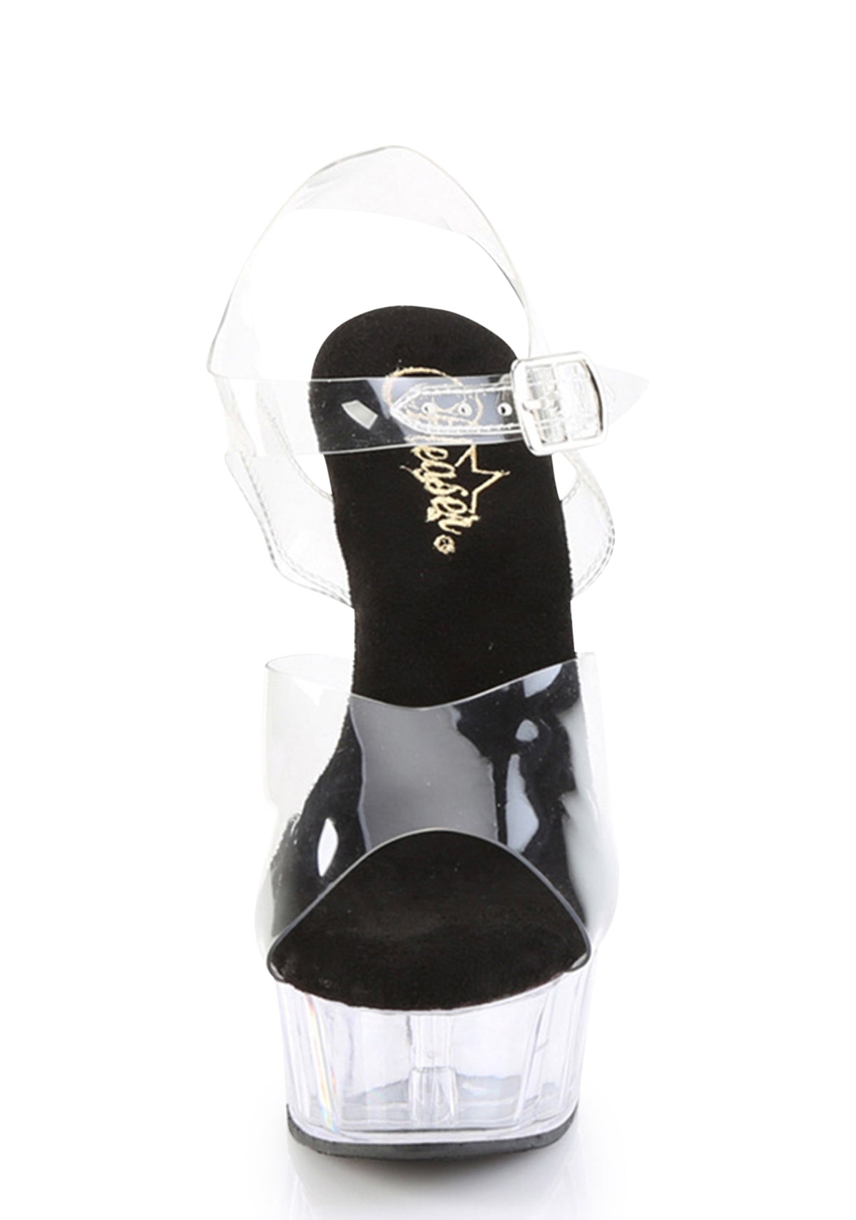 Delight-608 Platform Ankle Strap Sandals-Clear