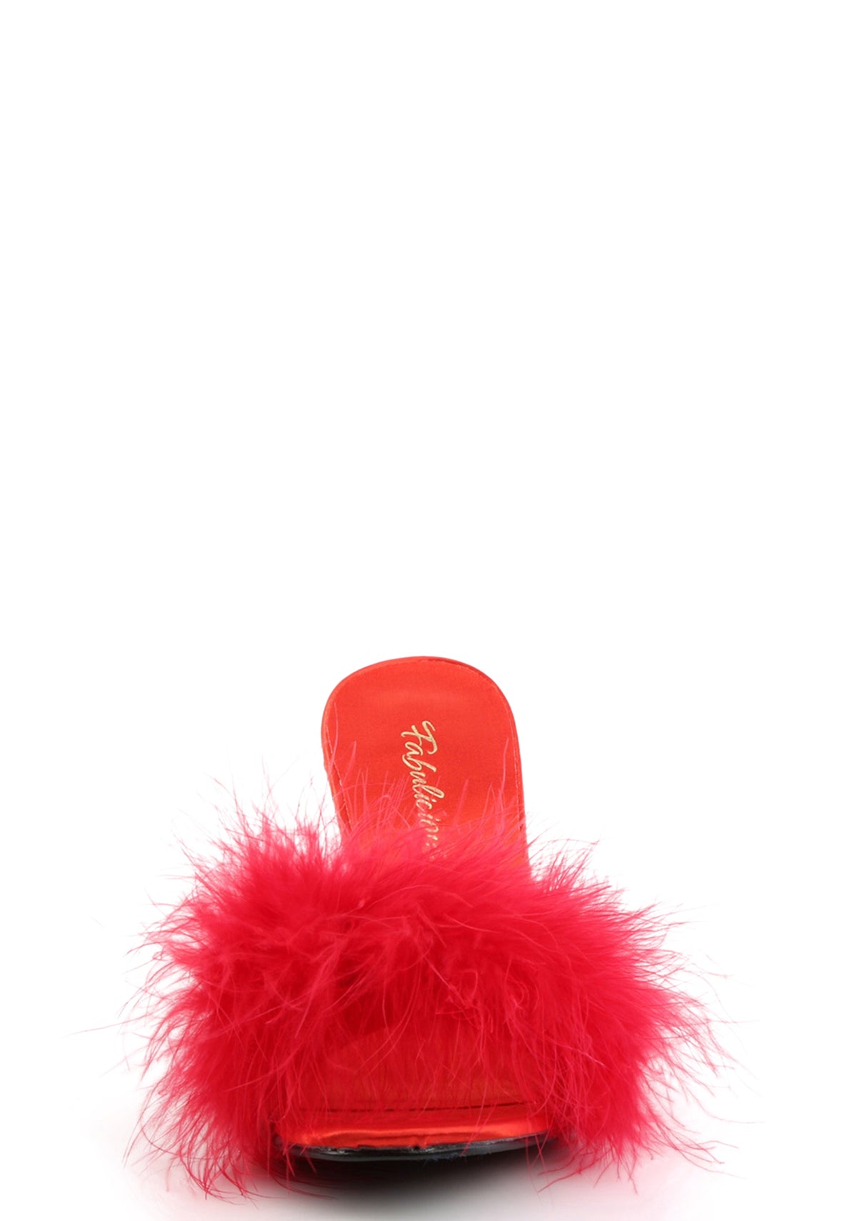 Amour-03 Marabou Slippter-Red PU