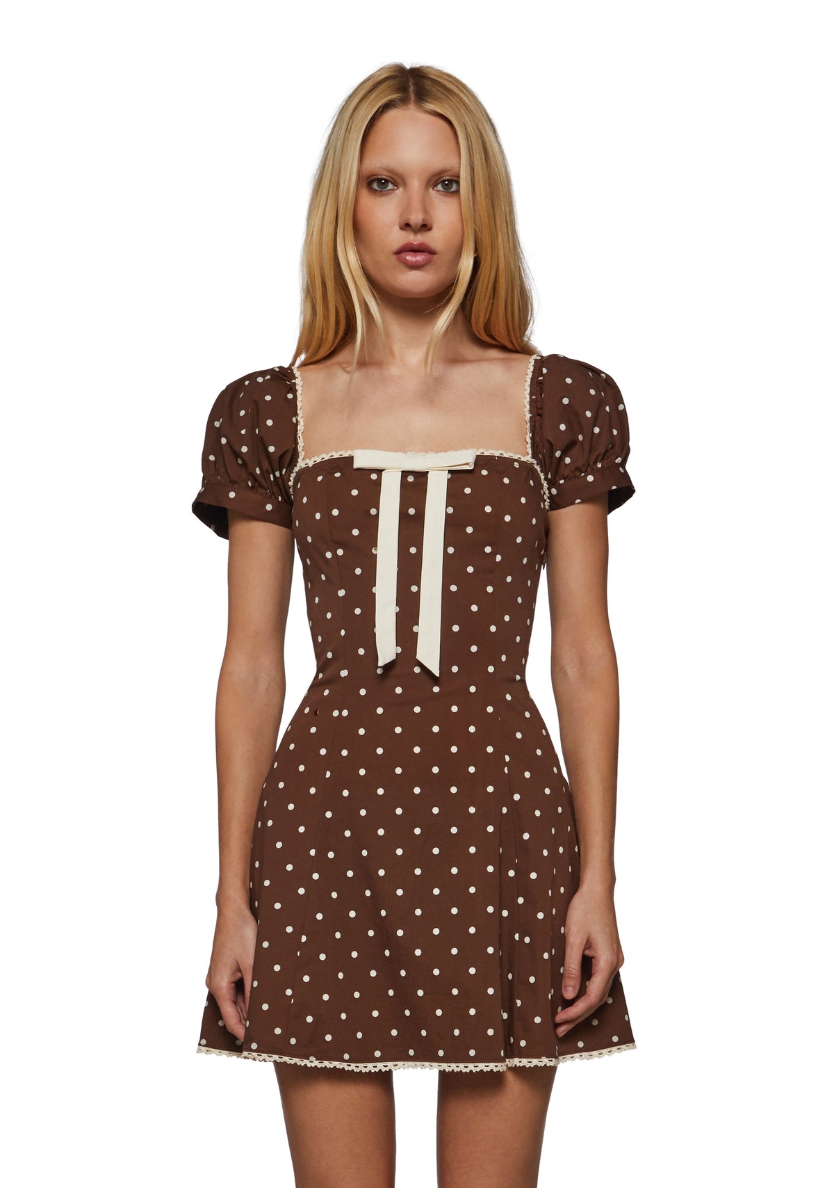 Circe Polka Dot Short Sleeve Mini Dress