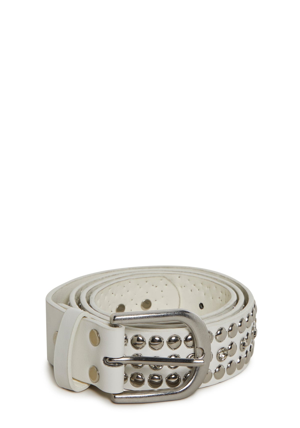 Music Choice Studded Belt - White