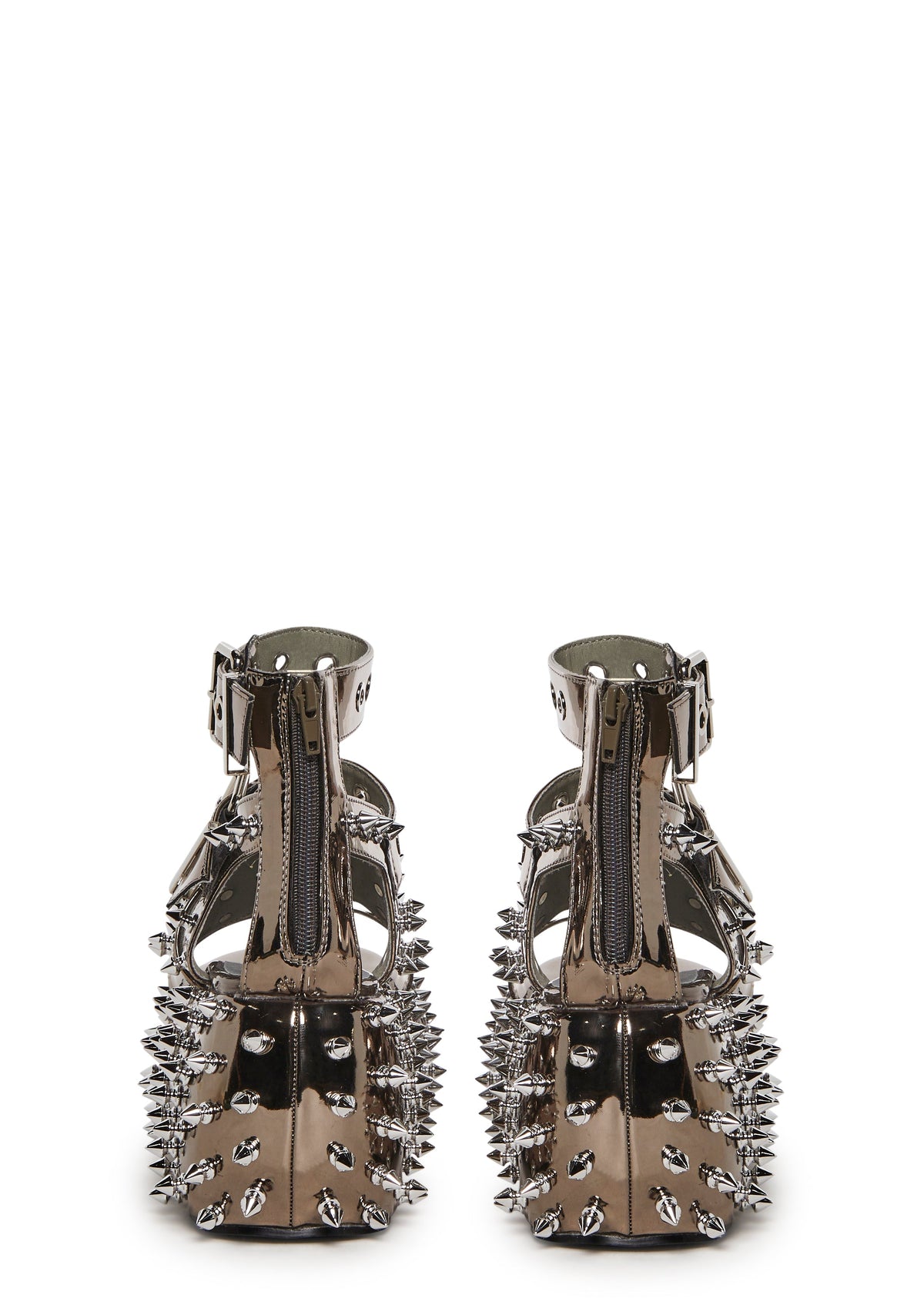 Everything Spiked and Chrome Platform Sandal