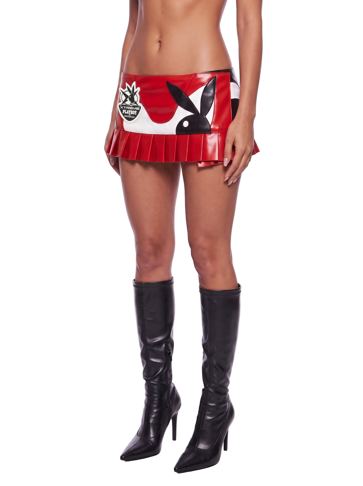 Playboy Moto Mini Skirt - Red