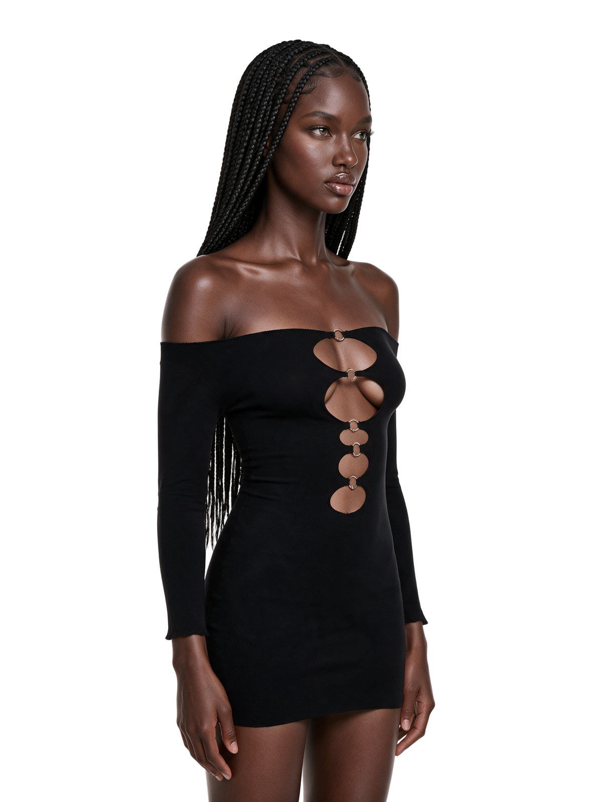 Remix Pierced Long Sleeve Mini Dress
