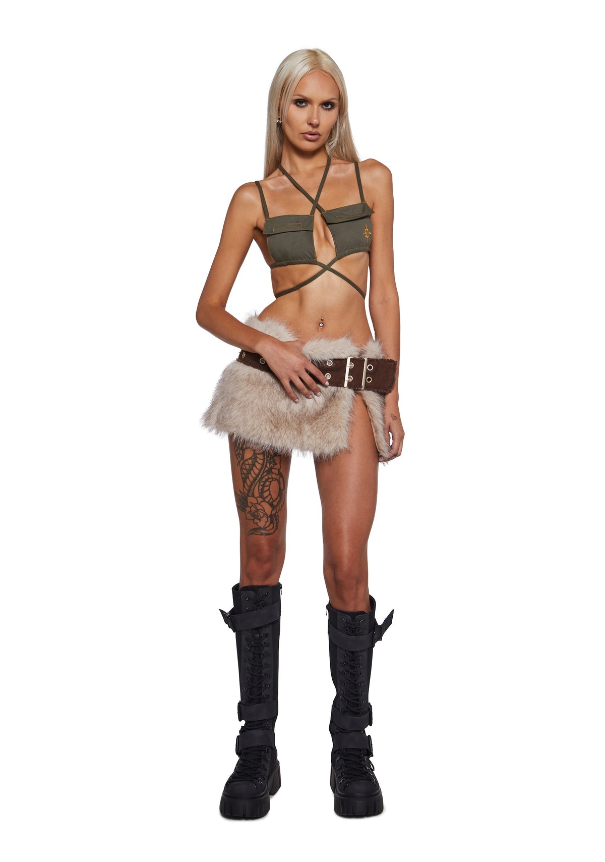 Signal Fur Wrap Skirt