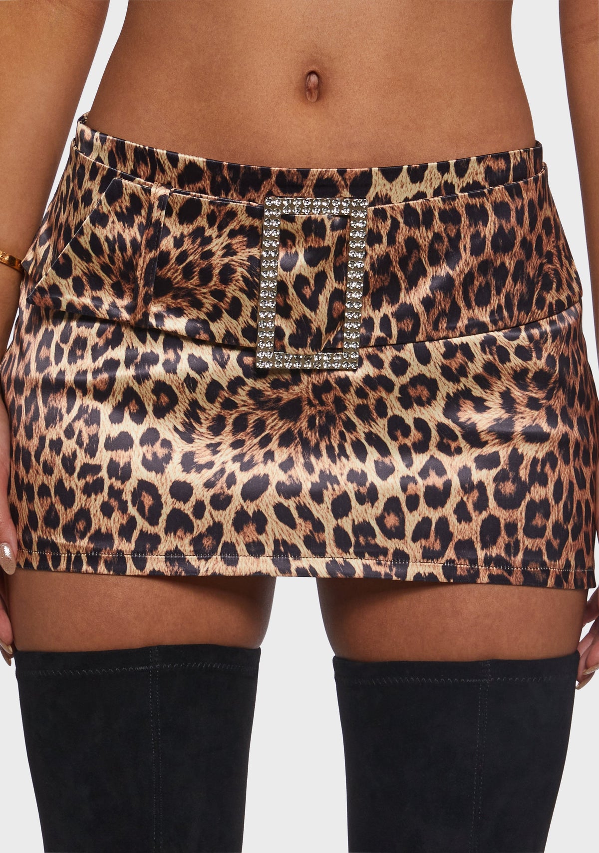 Secret Sigh Leopard Satin Skirt