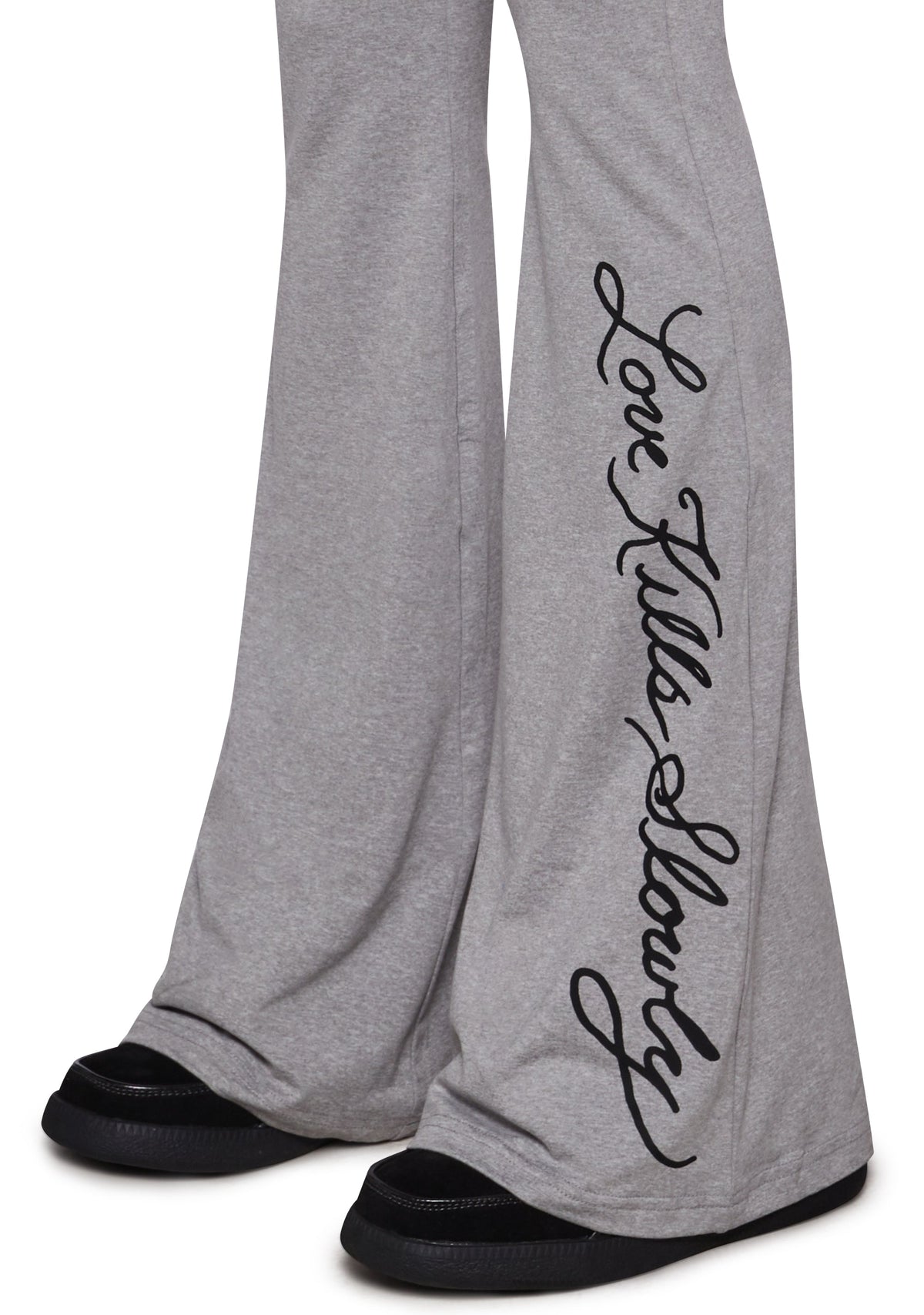 Mary Fold Over Yoga Pant - Gray
