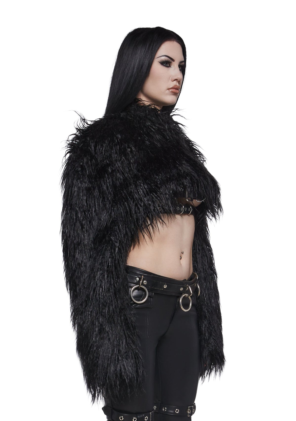 Diva Faux Fur Bolero - Black