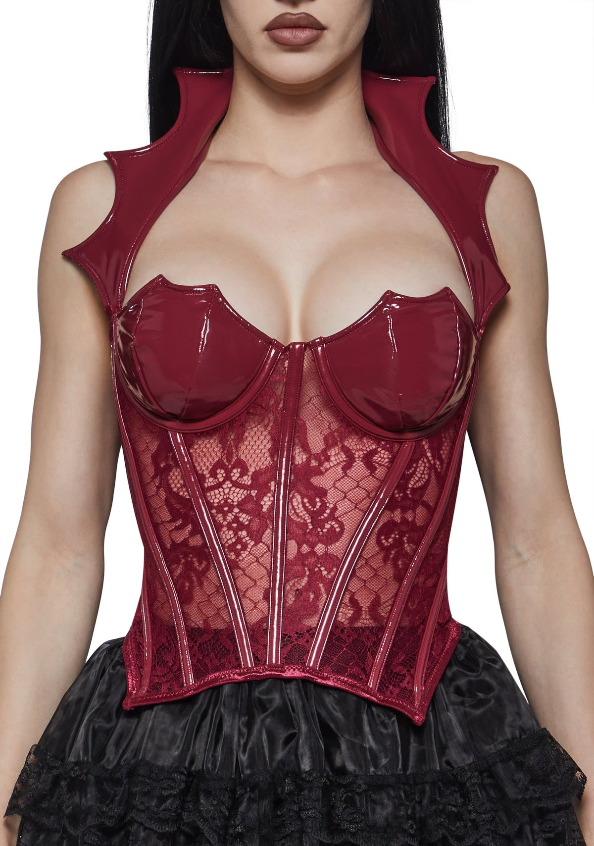 Just Wingin' It Vampy Corset - Red