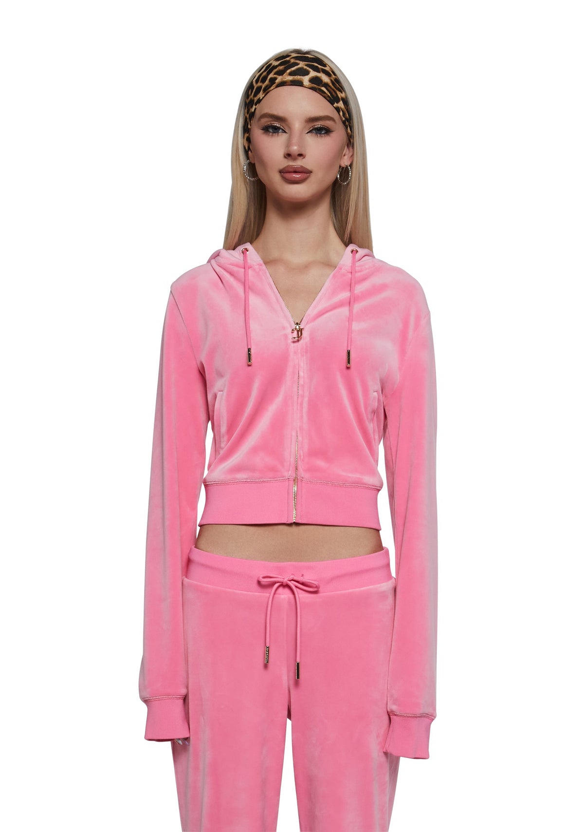 OG Big Bling Velour Hoodie - Pink