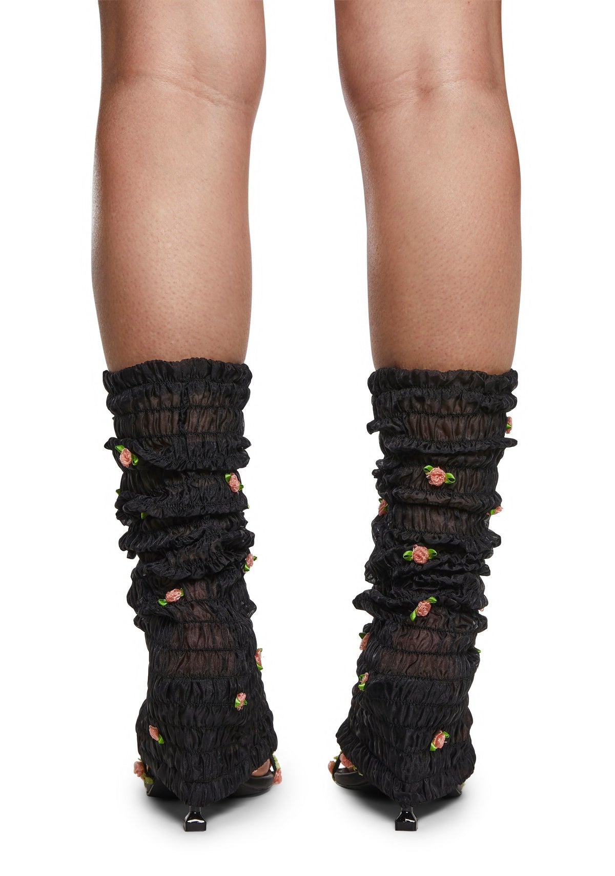 Paris Dreams Leg Warmer Heels - Black