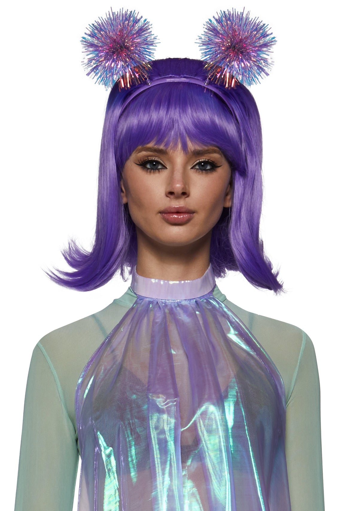 Retro Alien Girl Bodysuit Costume - Light Blue