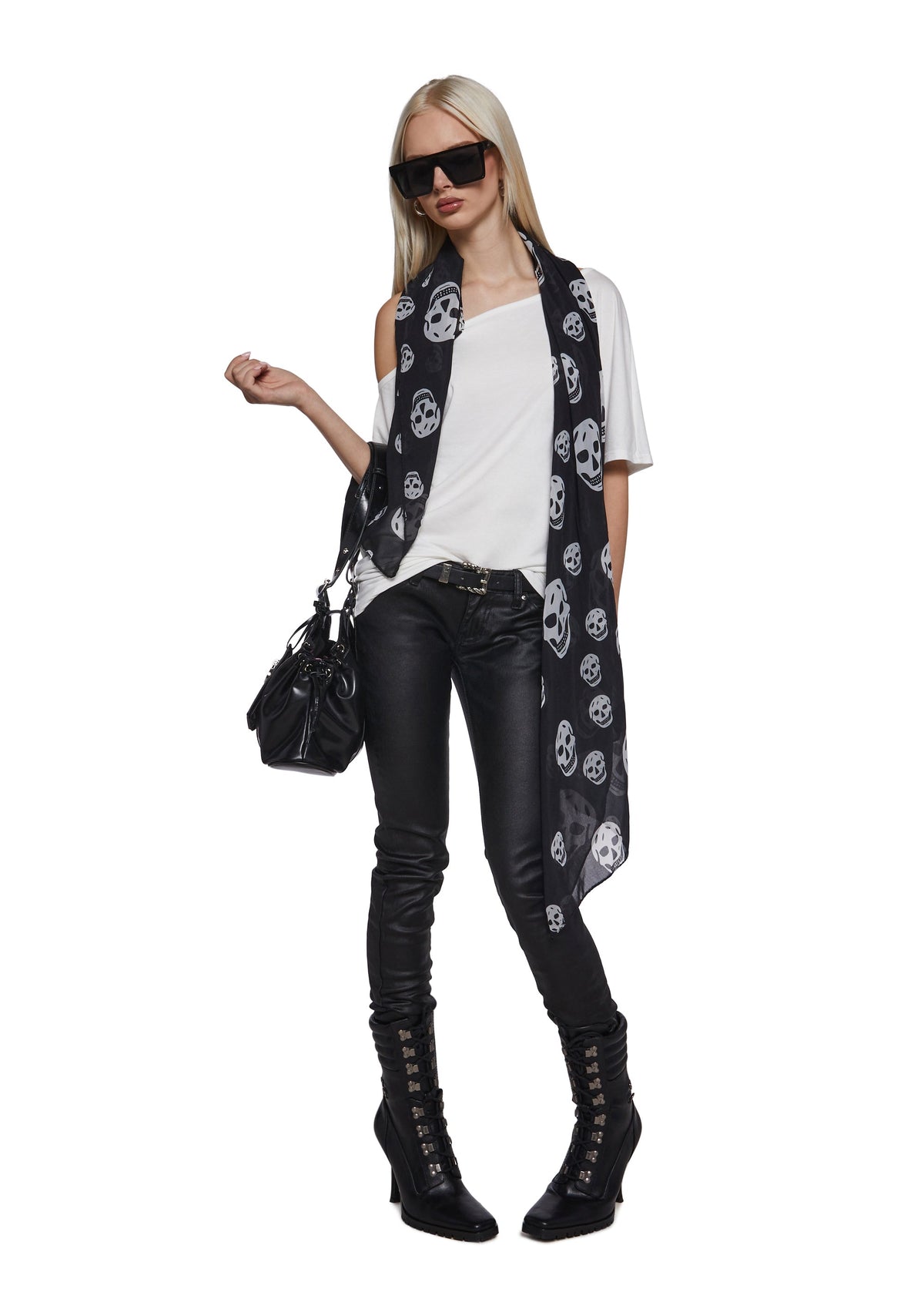 Flirting Over Oversized Tee - White