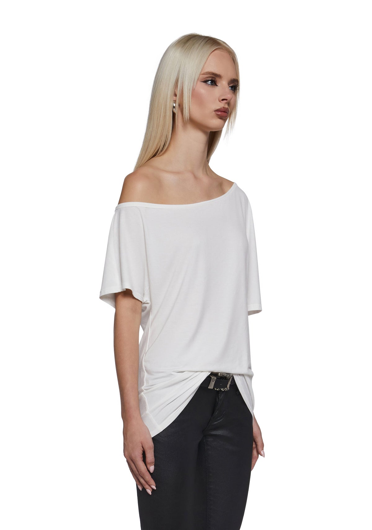 Flirting Over Oversized Tee - White