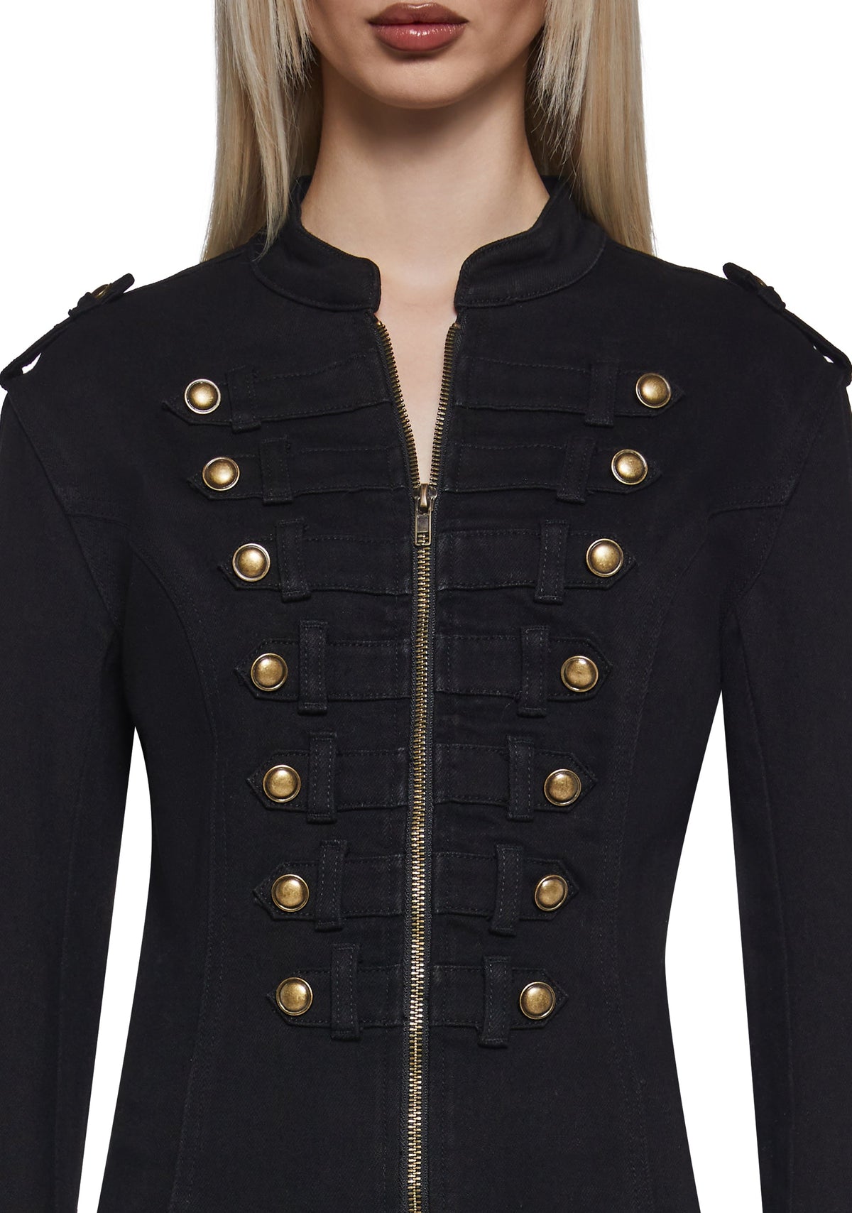 Military Parade Twill Jacket - Black