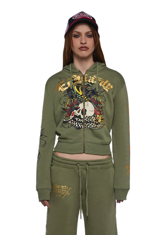 Cobra Flame Zip Front Hoodie