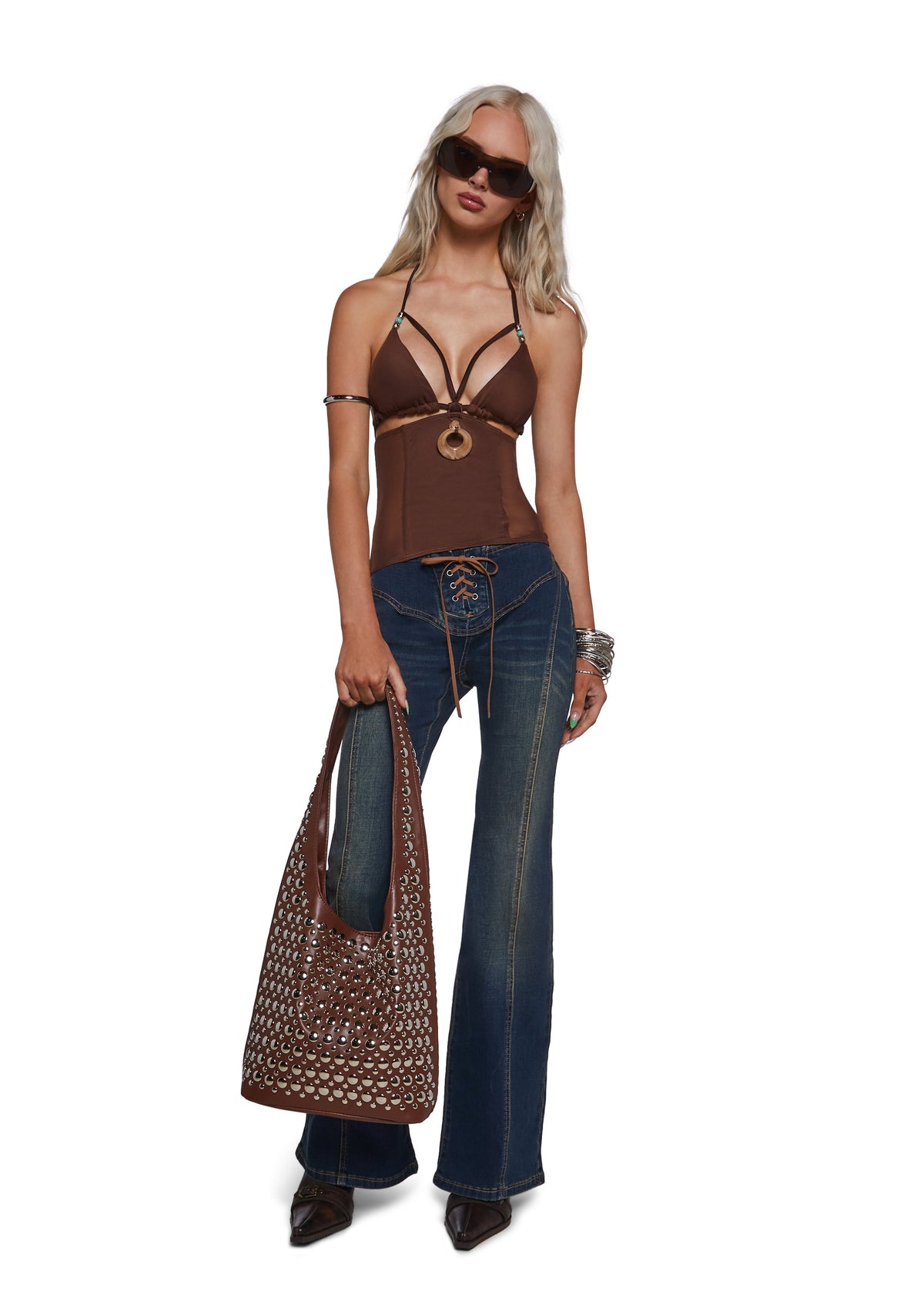Mirror Images Tote Bag - Brown