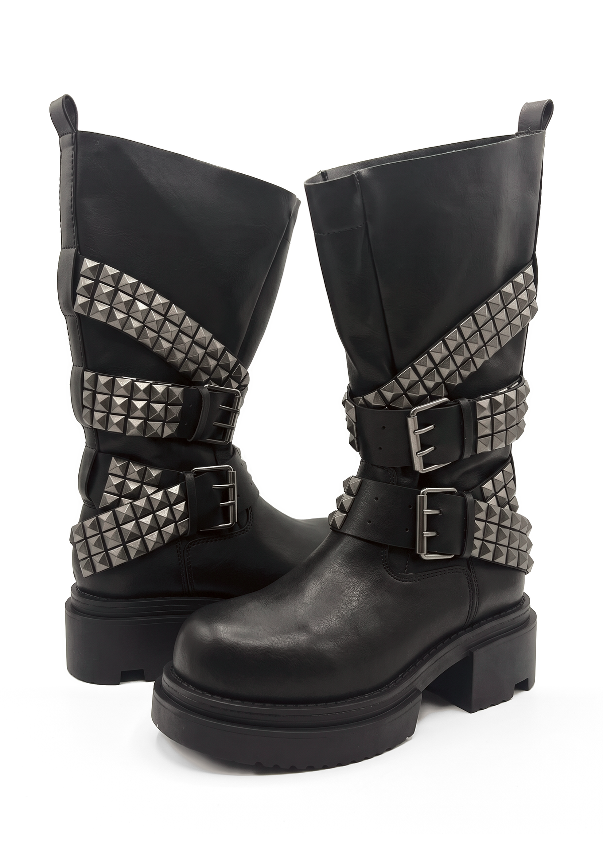Destruct Studded Knee High Platform Boots