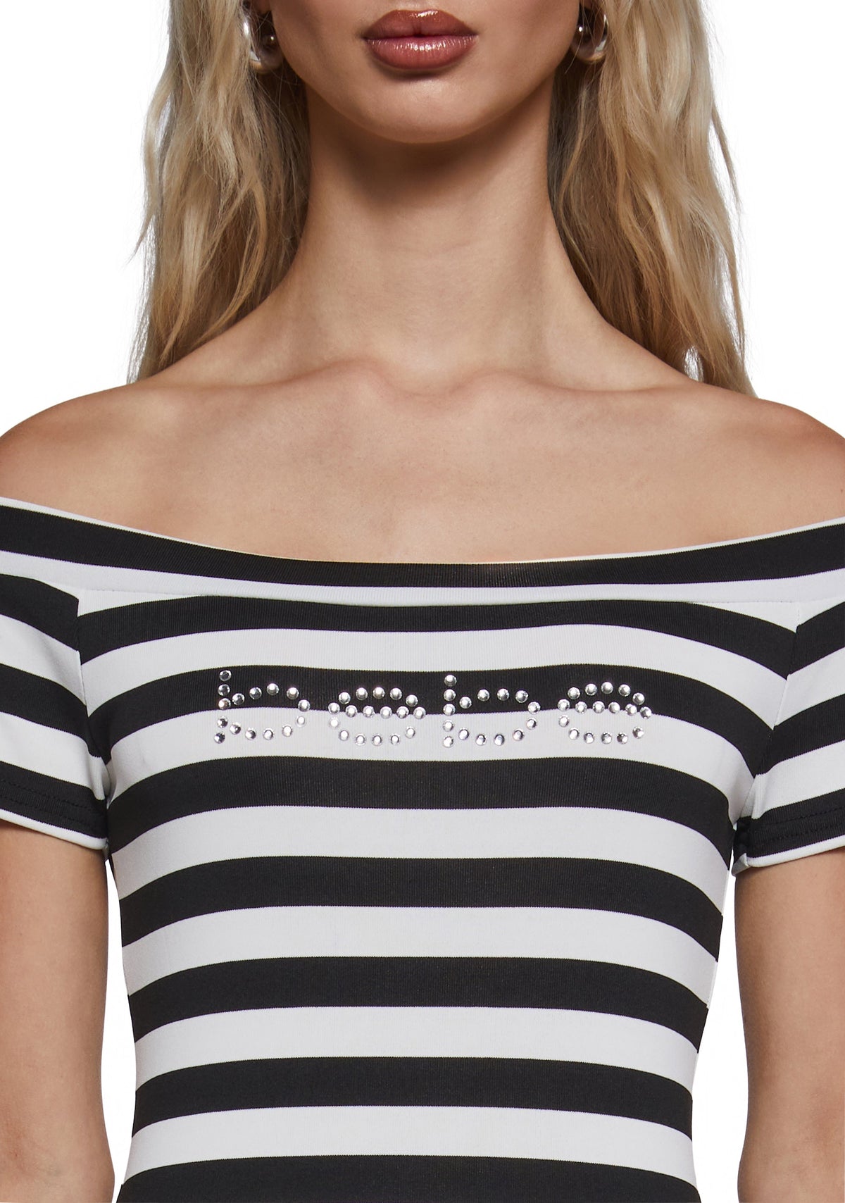 Off The Shoulder Striped Top