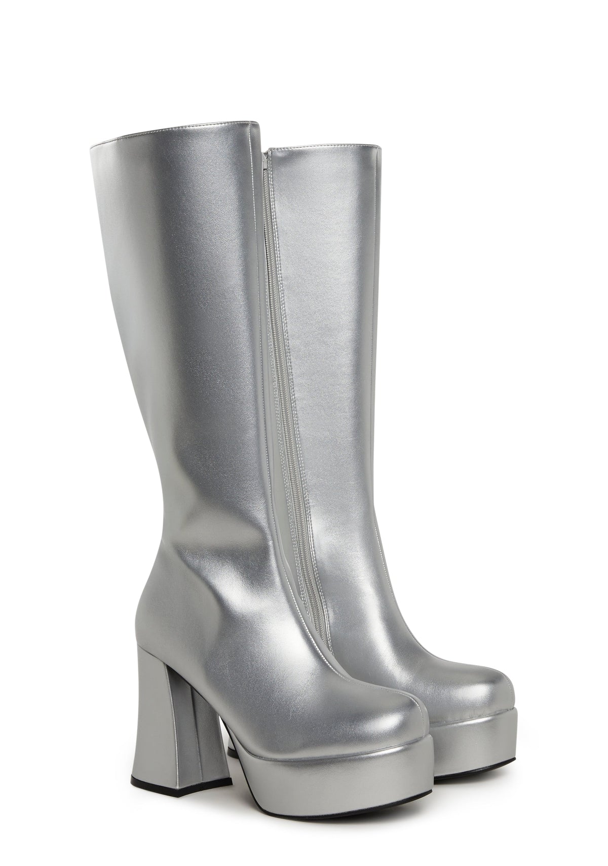 Flirty Flair Go Go Boots - Silver