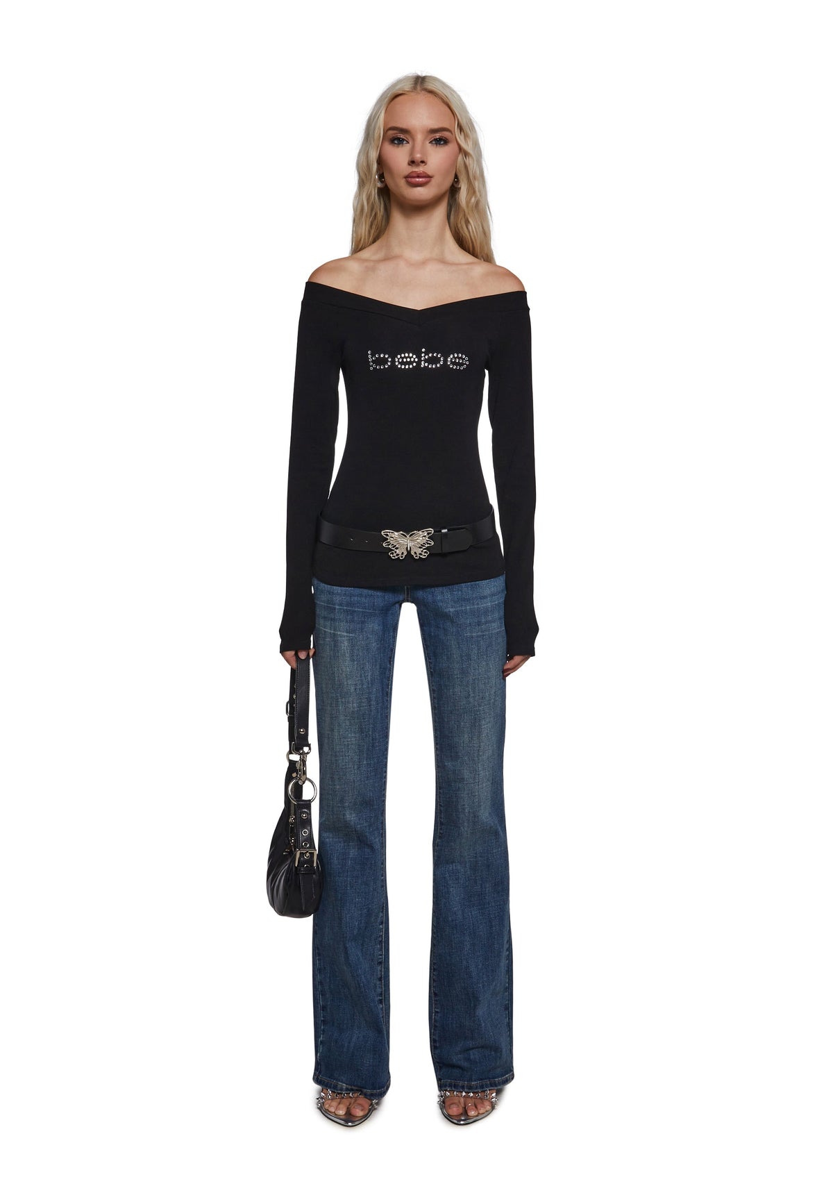 Logo Off The Shoulder Top