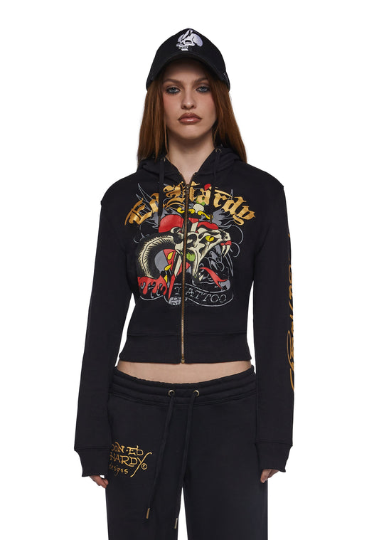 Heart Snake Zip Front Hoodie