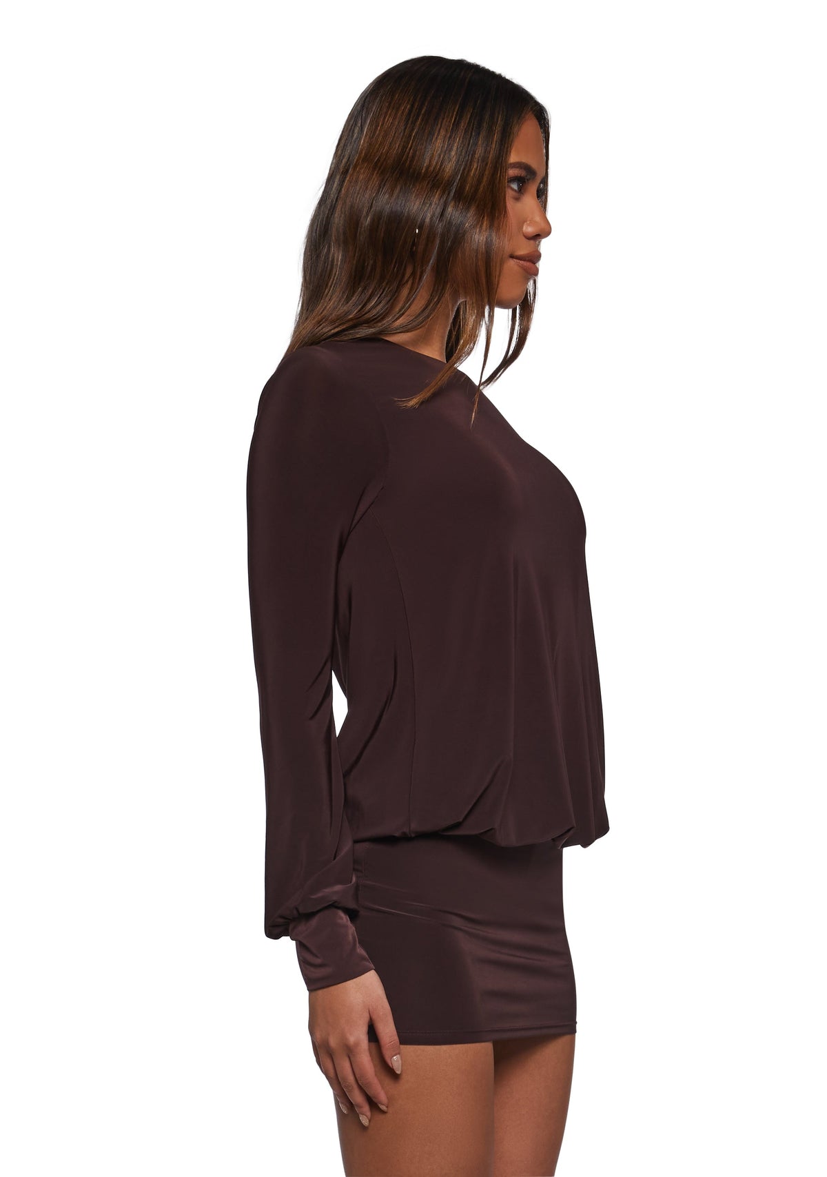 Class Clique Long Sleeve Dress - Brown
