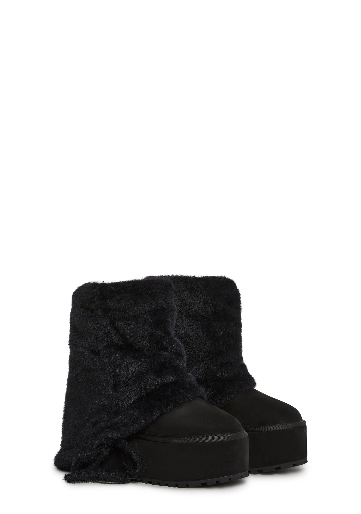 Snuggle Sesh Platform Booties - Black