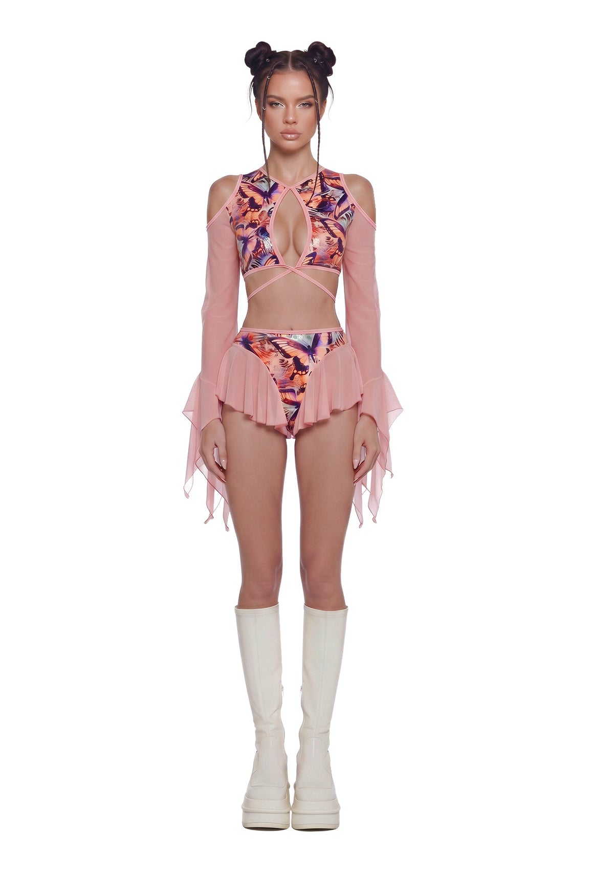Butterfly Flutter Shorts - Pink