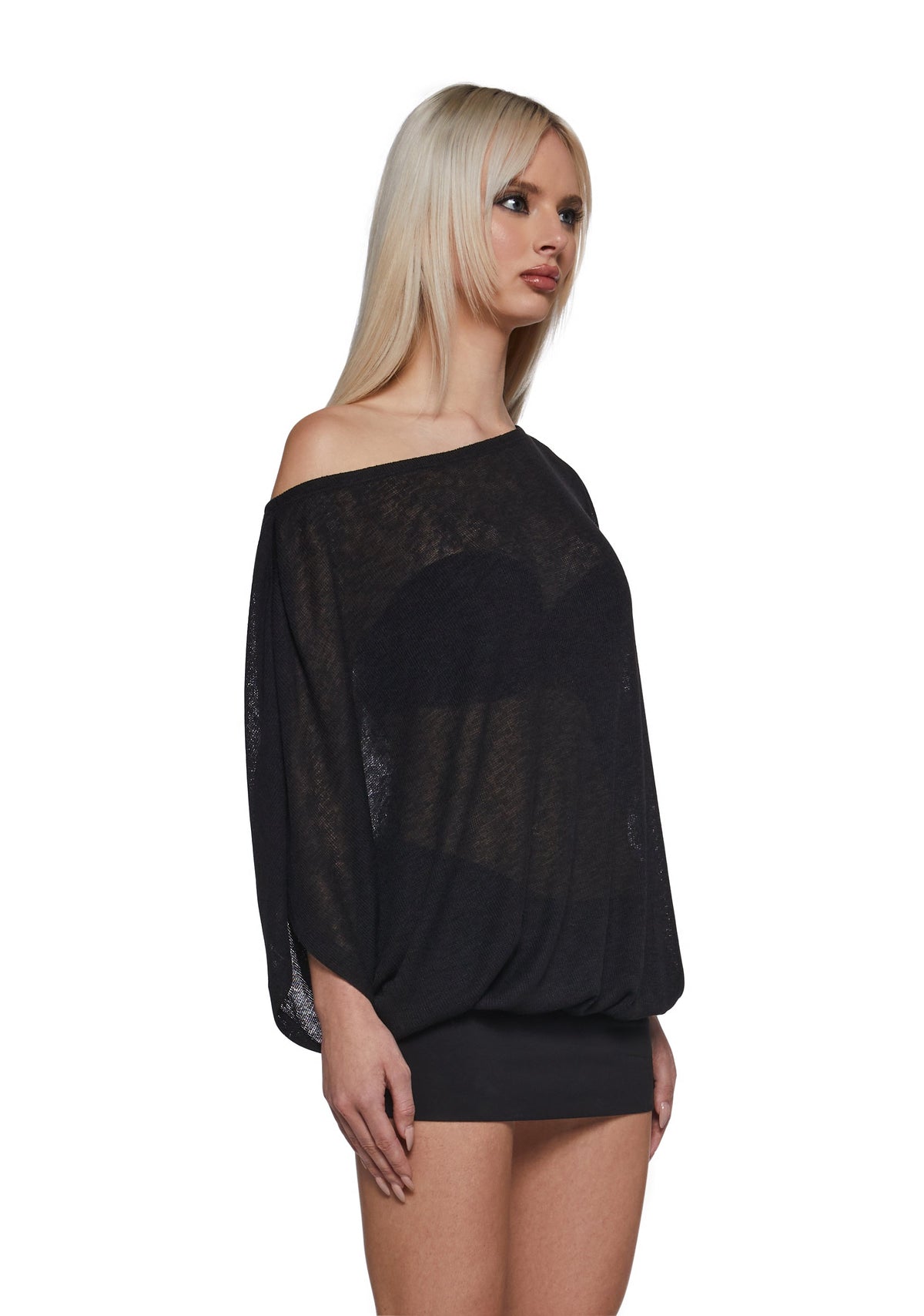 Ego Off The Shoulder Knit Mini Dress