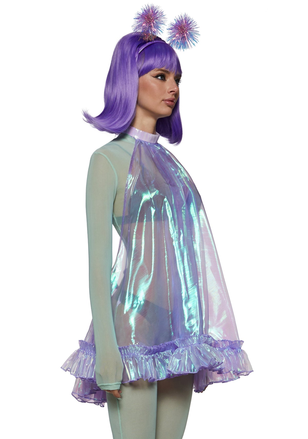 Retro Alien Girl Bodysuit Costume - Light Blue