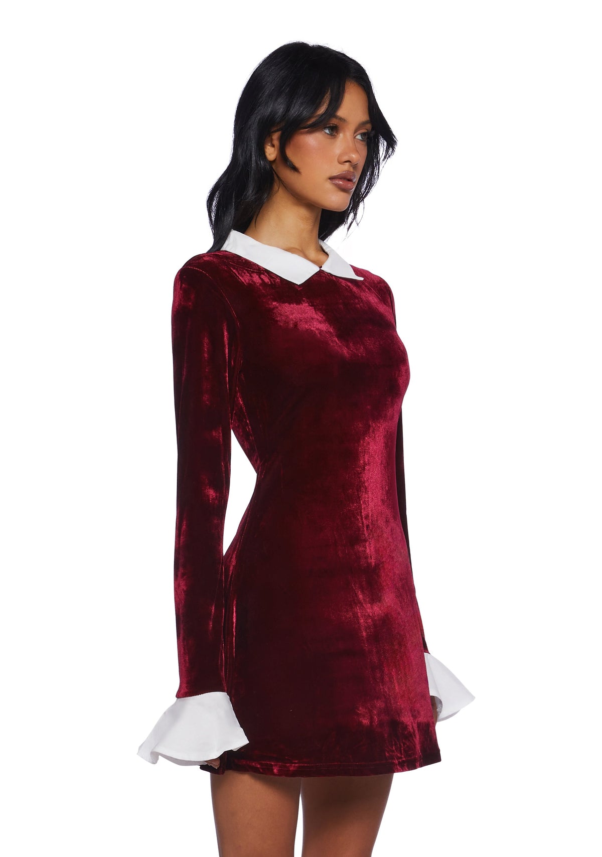 Macchiato Sessions Velvet Dress - Red