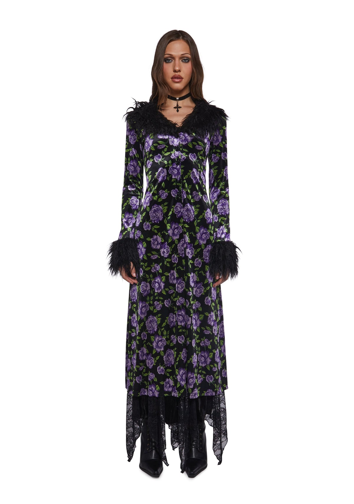 Floral Velvet Duster