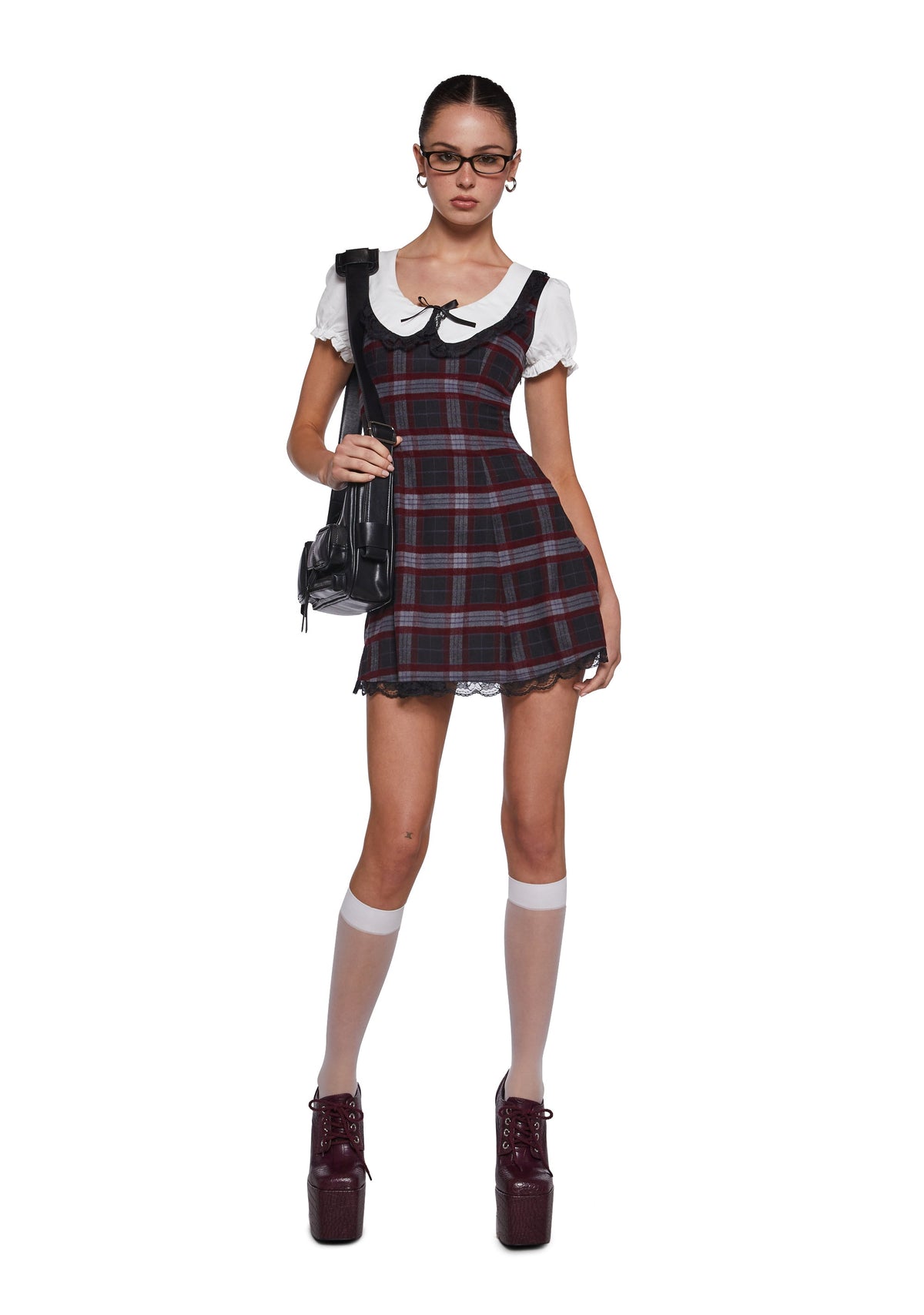 Dark Academia Plaid Dress