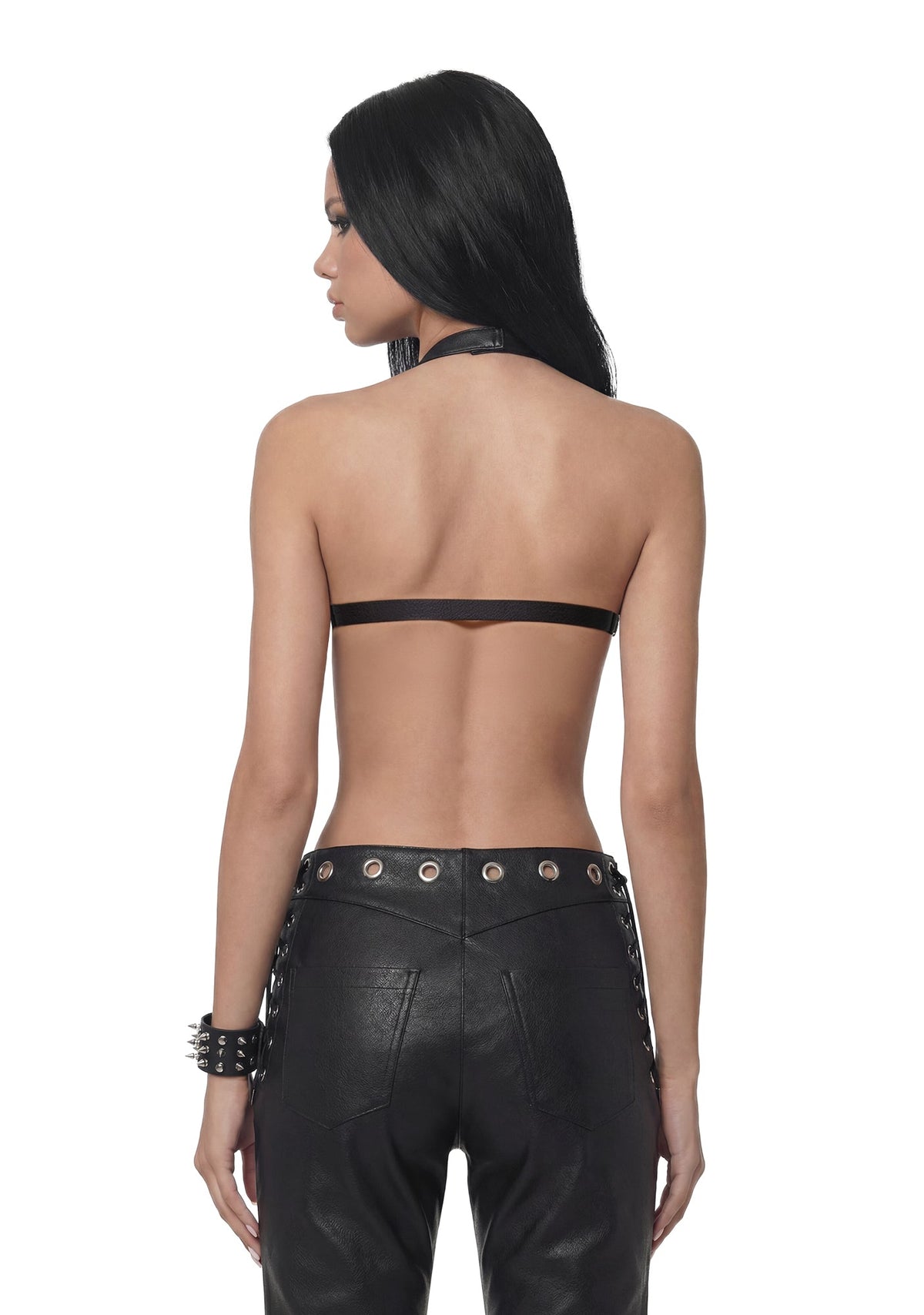 Pierced Cross Top - Black