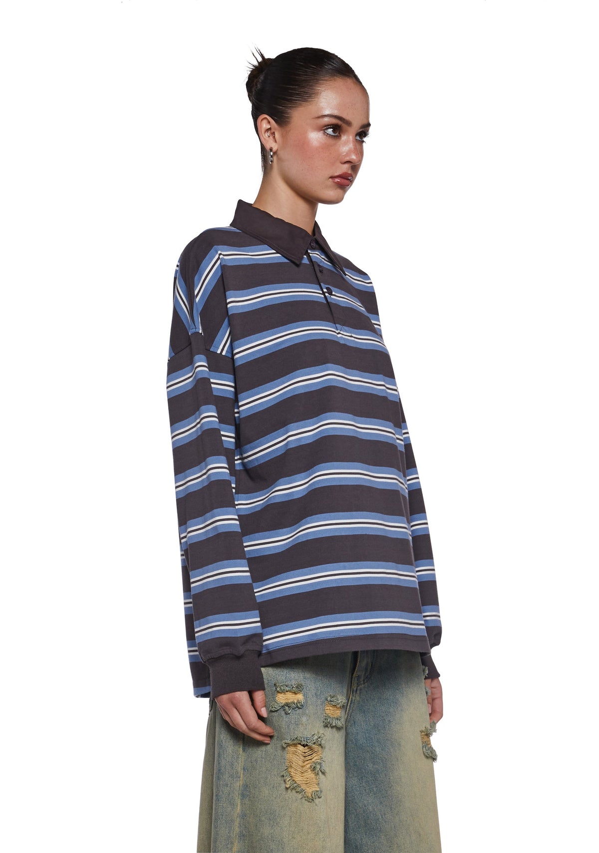 Status Update Oversized Rugby Top