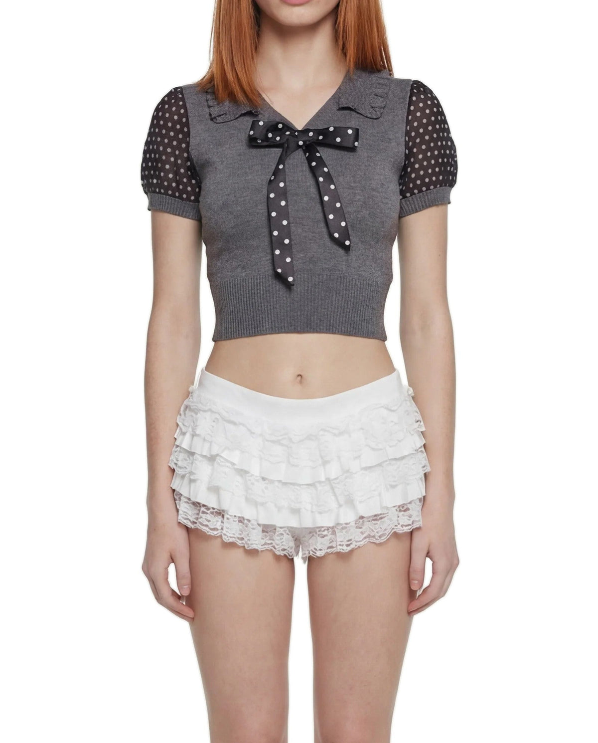 Darling Affection Ruffled Mini Skort - White