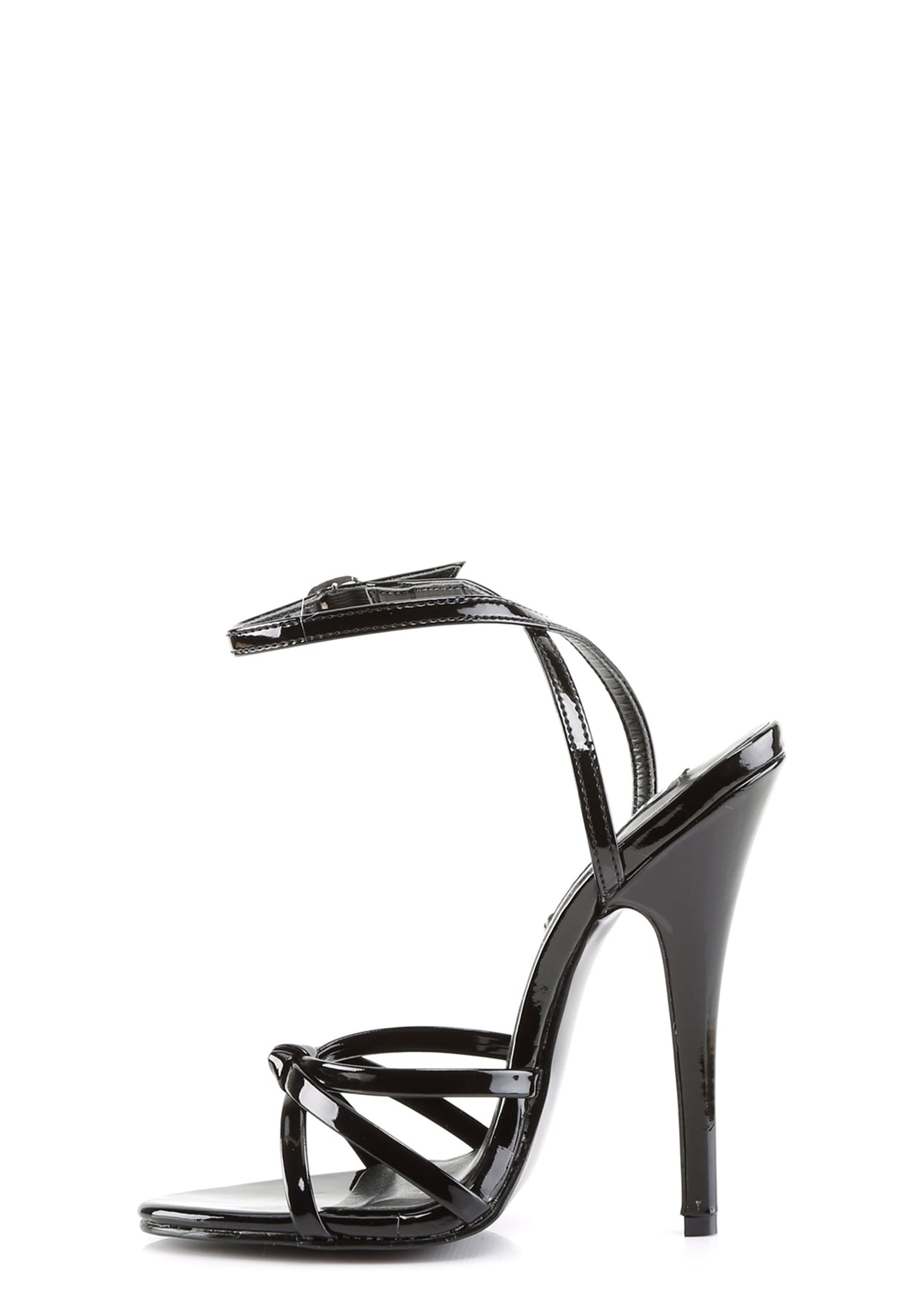 Domina-108 Strappy Ankle Wrap Sandals-Black