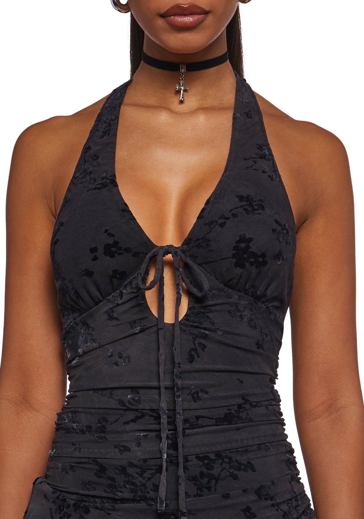 New Reign Halter Dress - Black