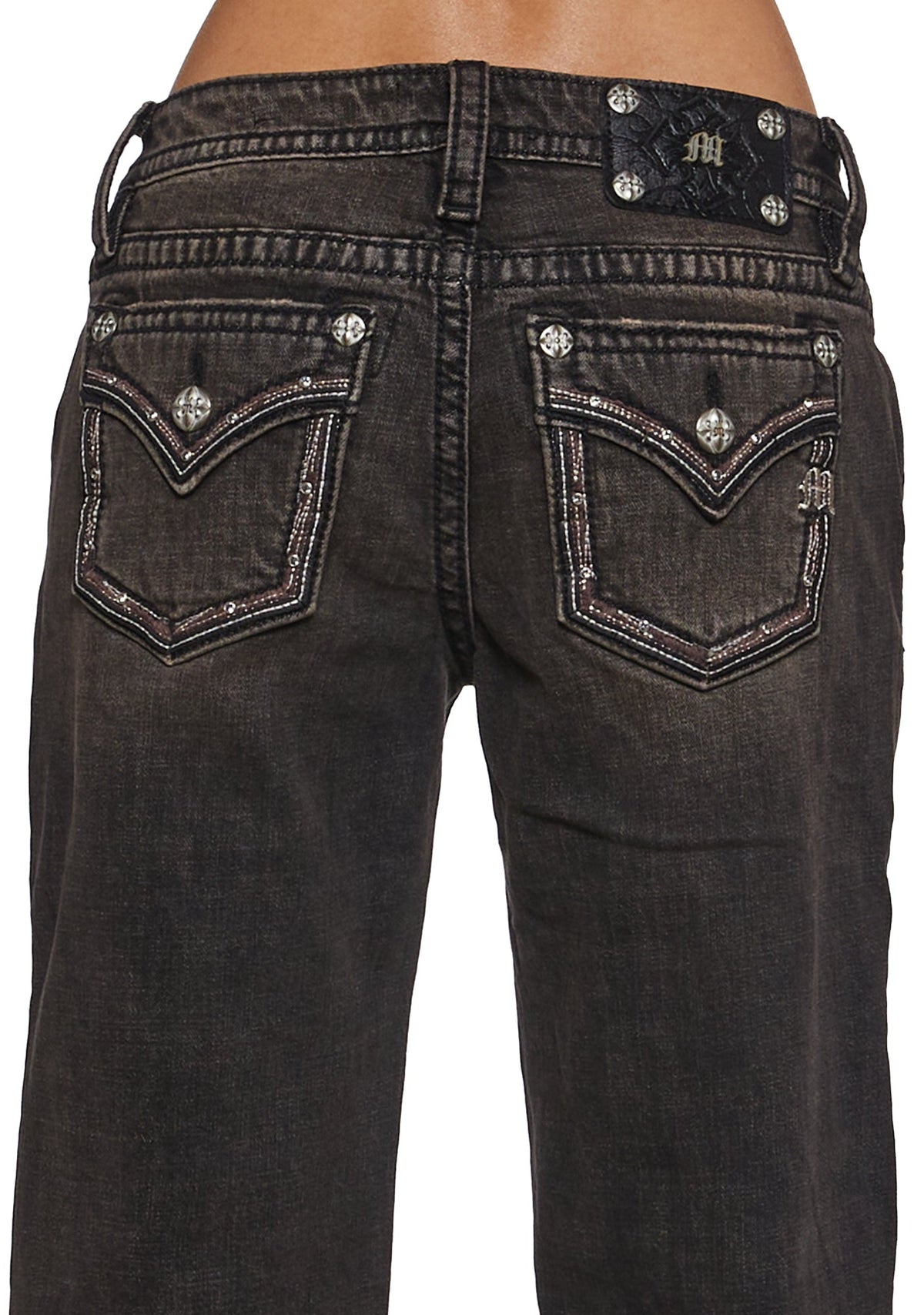 Sedona Border Stitched Low Rise Slim Wide 32"