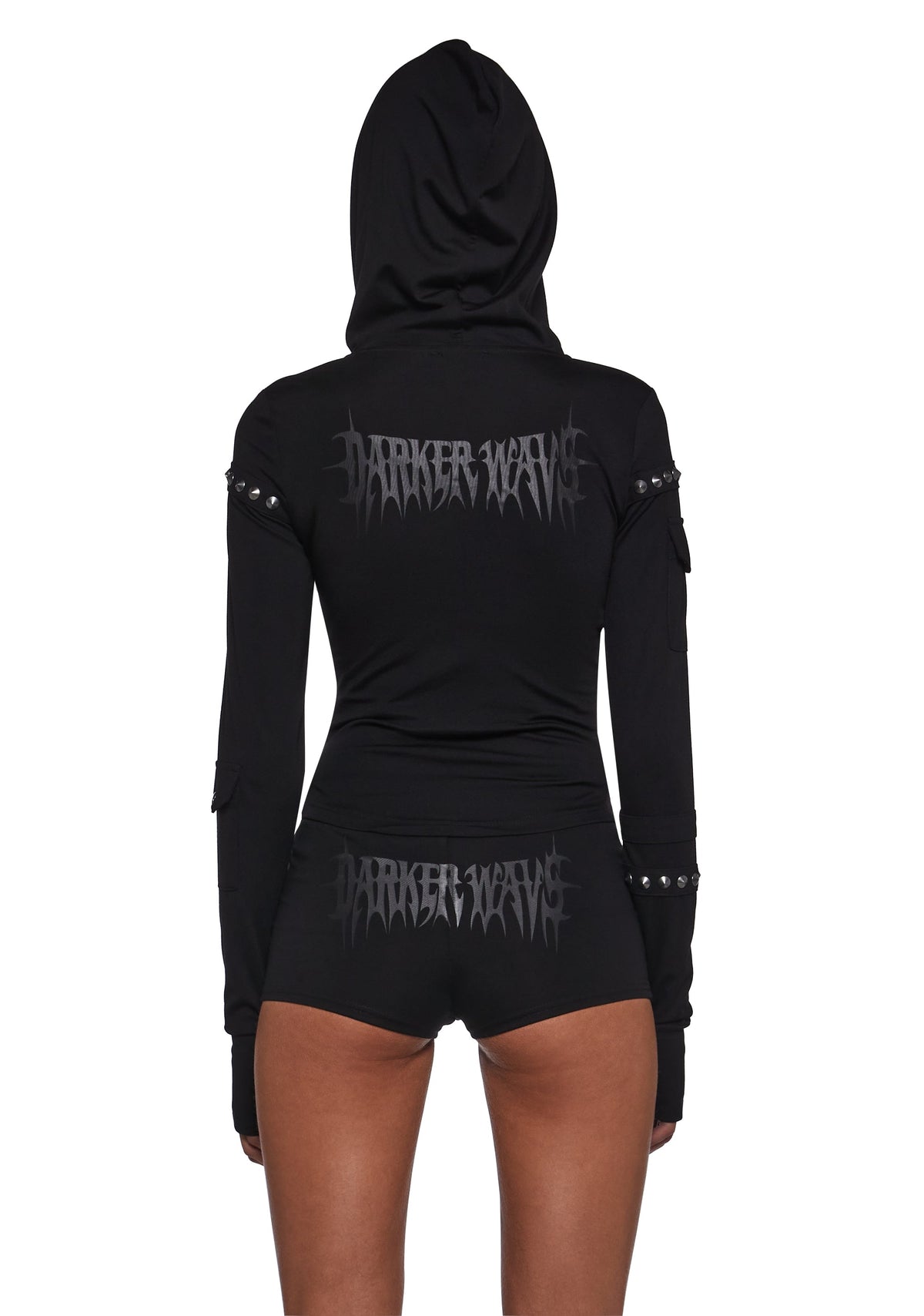 Ego Zip Fitted Hoodie With Hardware - Black