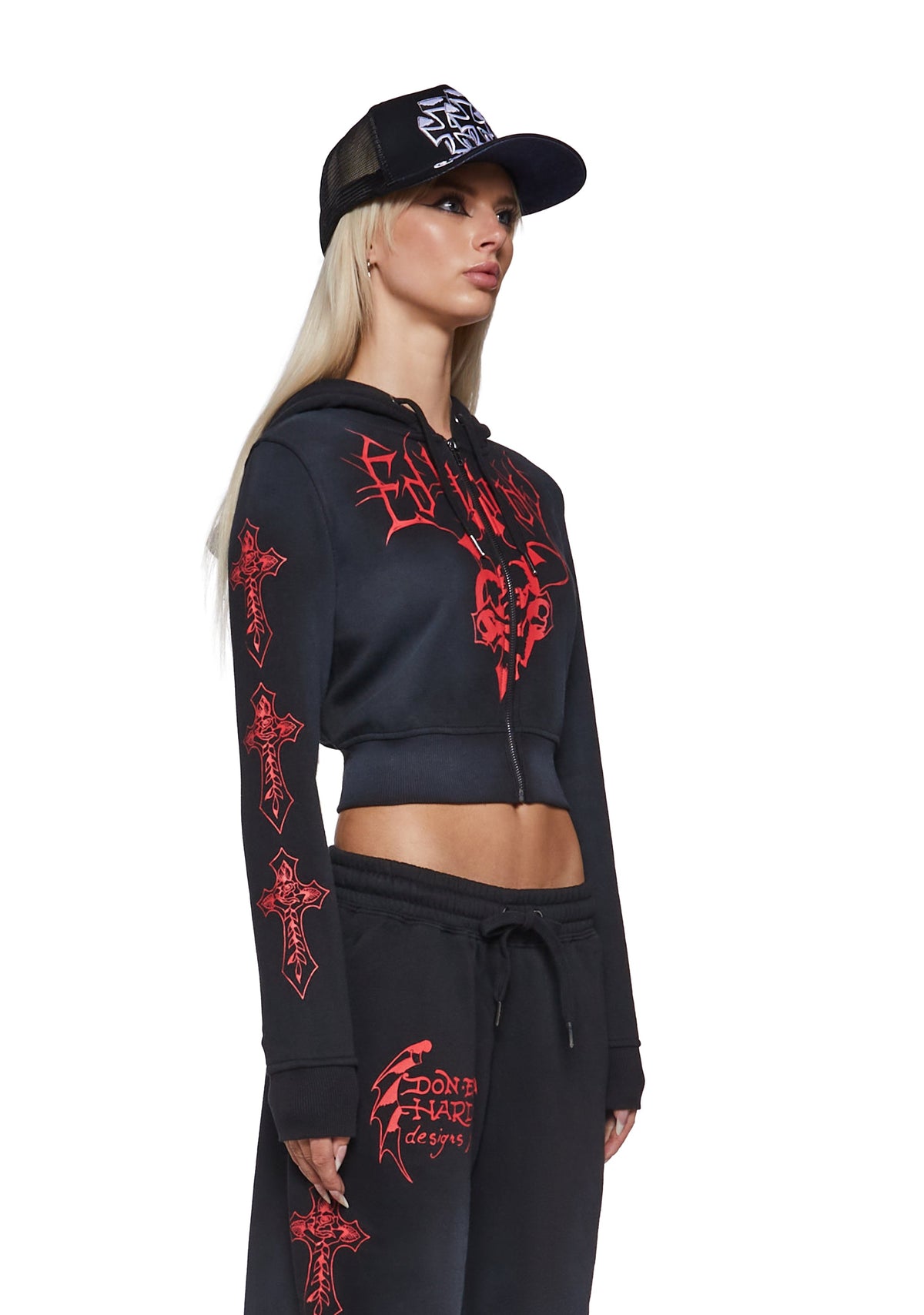 Crosses Zip Front Hoodie